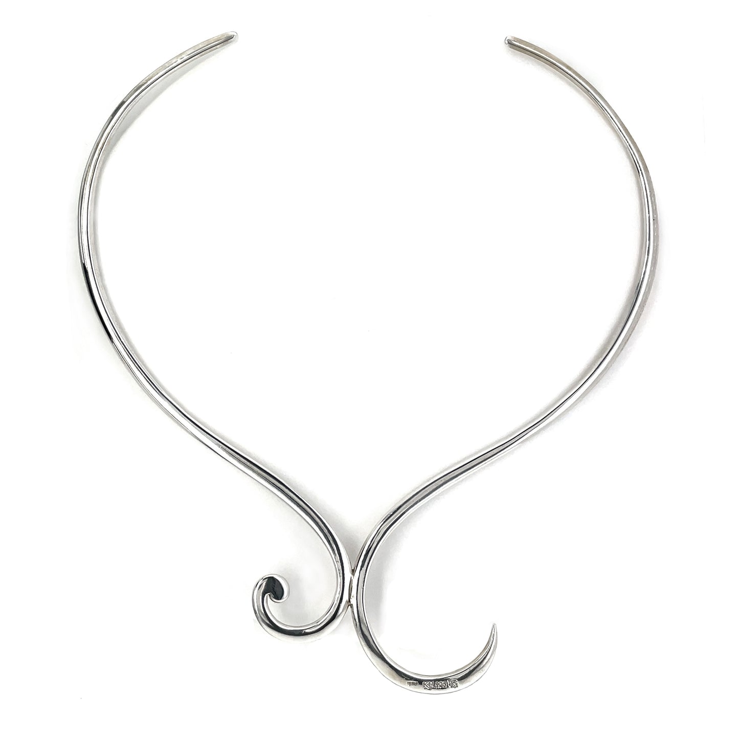 Silver Swirl Torque Necklace