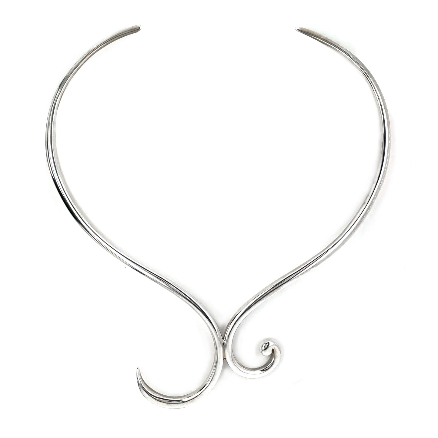 Silver Swirl Torque Necklace
