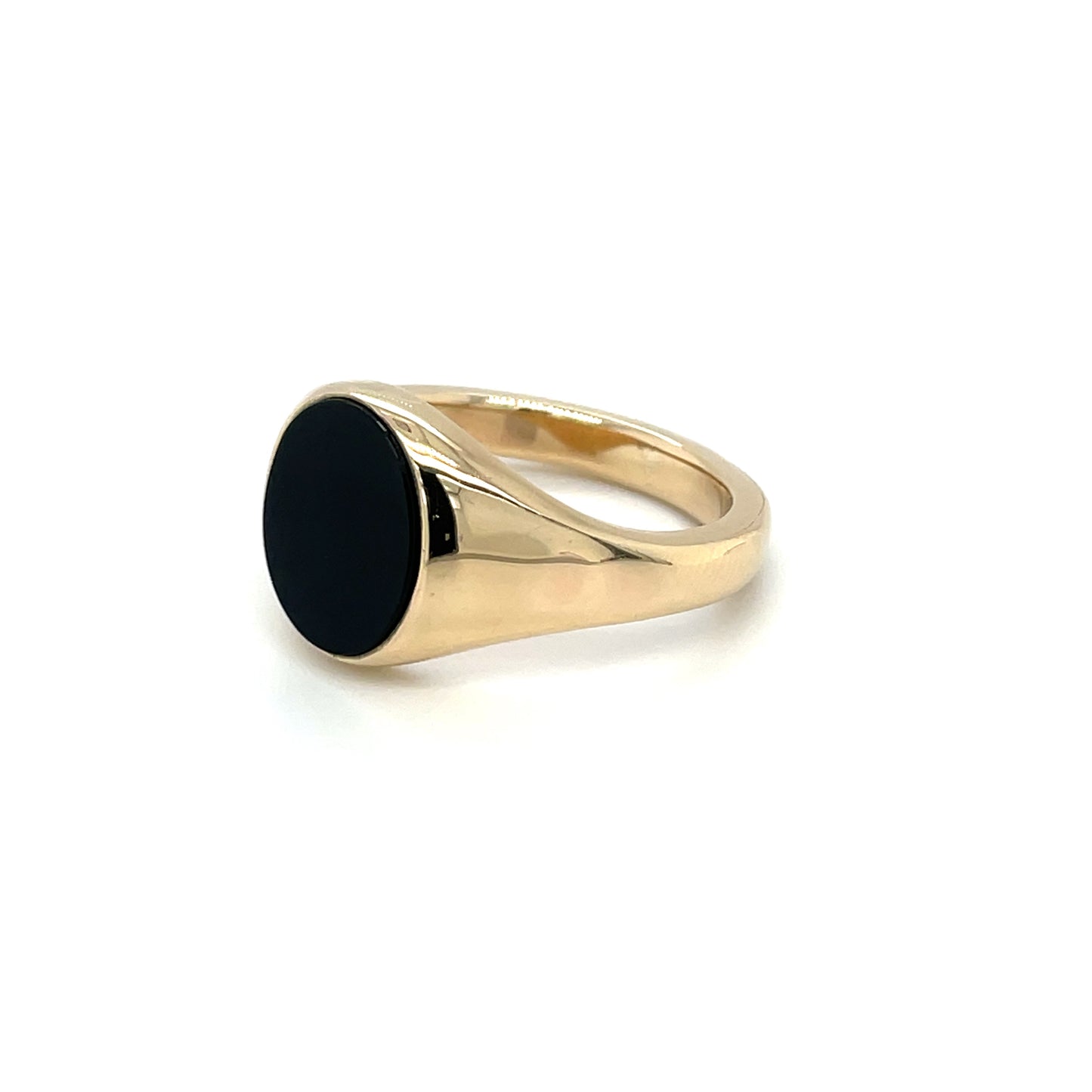 9ct Yellow Gold Oval Onyx Signet Ring (14x12mm)