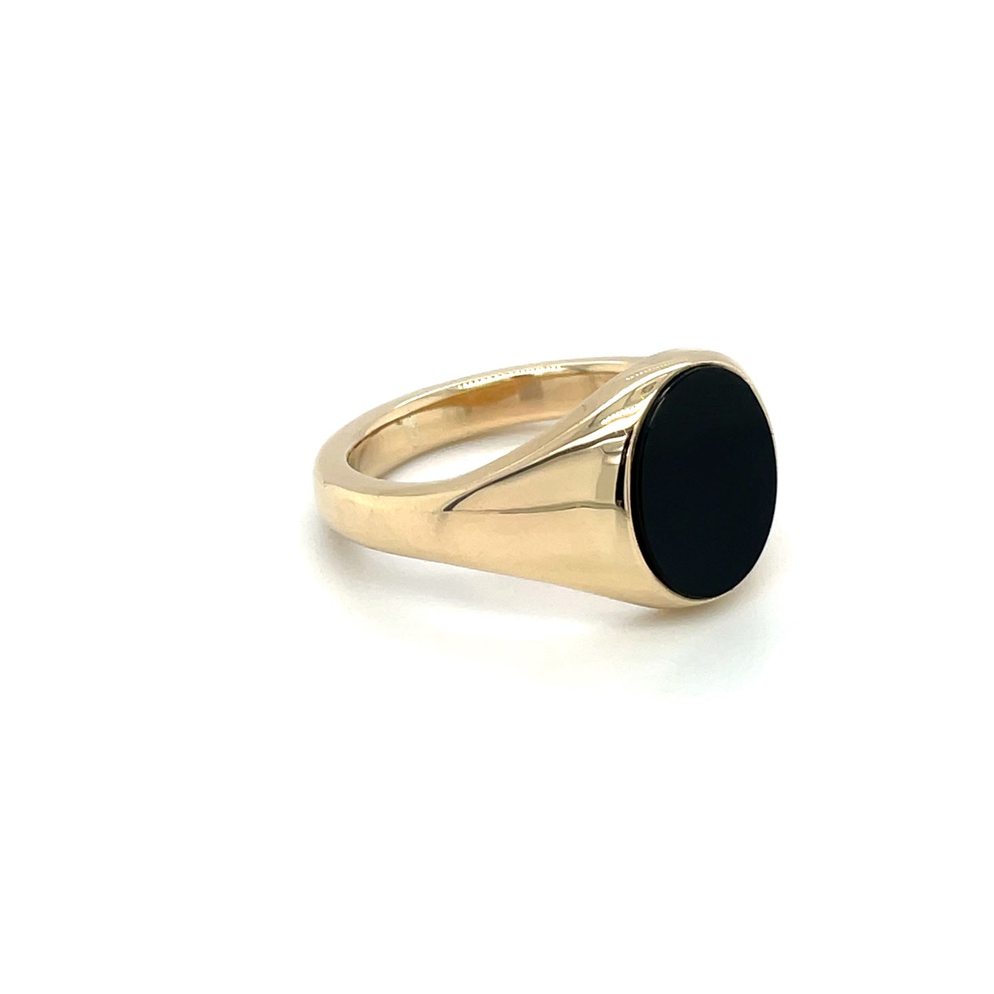 9ct Yellow Gold Oval Onyx Signet Ring (14x12mm)