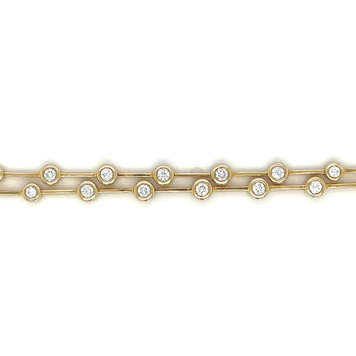 18ct Yellow Gold Double Layer Diamond Bracelet