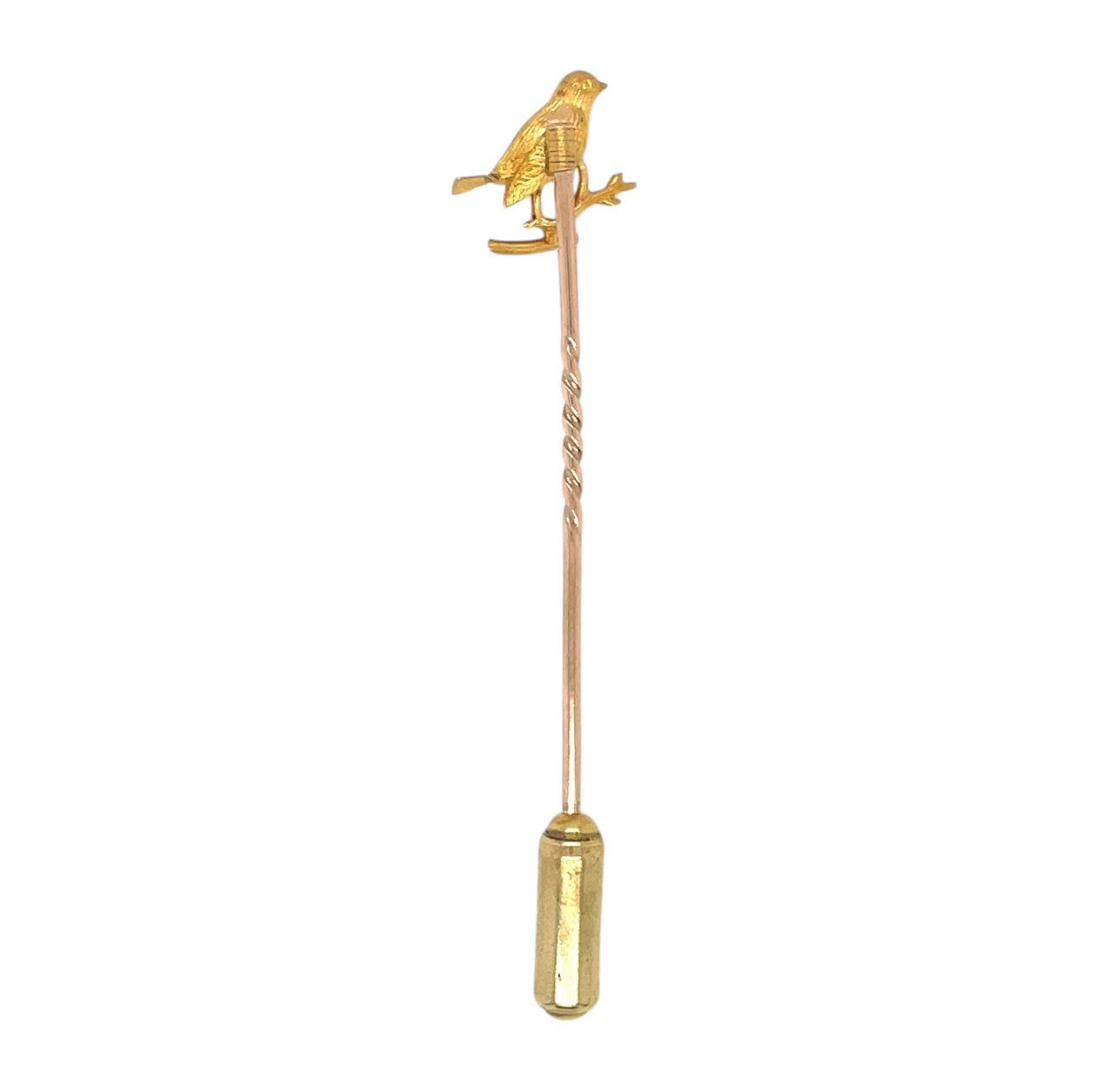 18 & 9ct Yellow Gold & Ruby Robin Lapel Pin