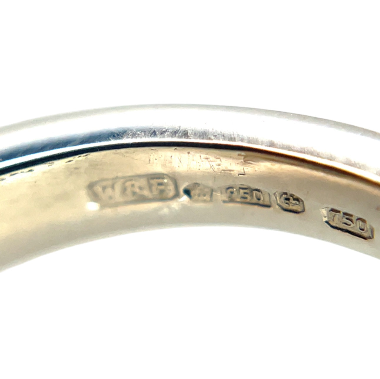 Platinum & 18ct Yellow Gold Emerald & Diamond Split Shoulder Ring (M)