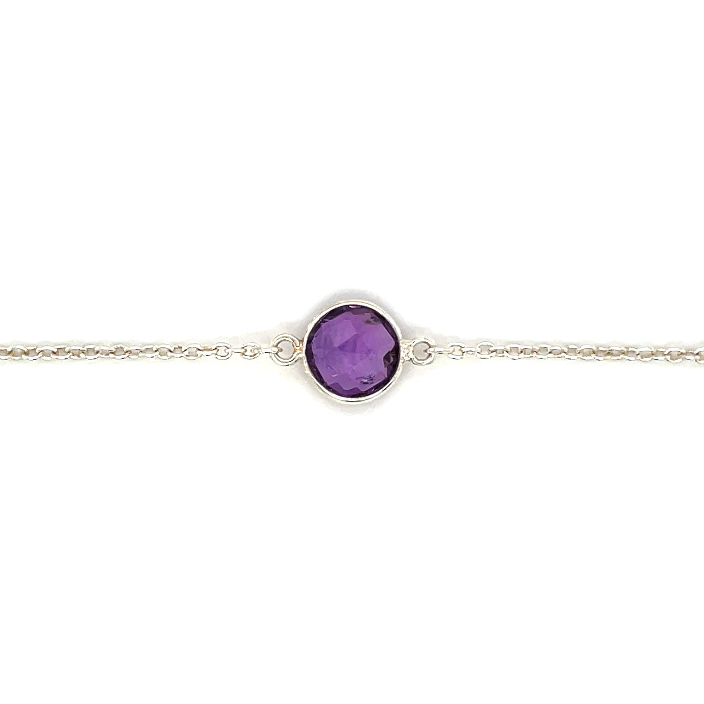Silver Semi-Prescious Stone Station Necklace