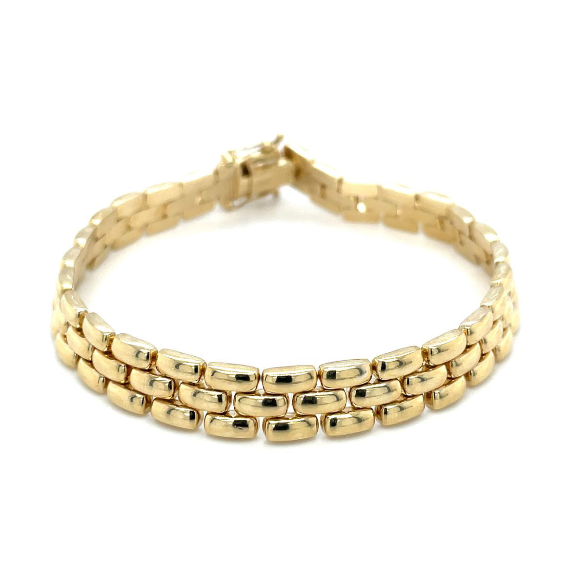 9ct Yellow Gold Three-Row Panther Bracelet