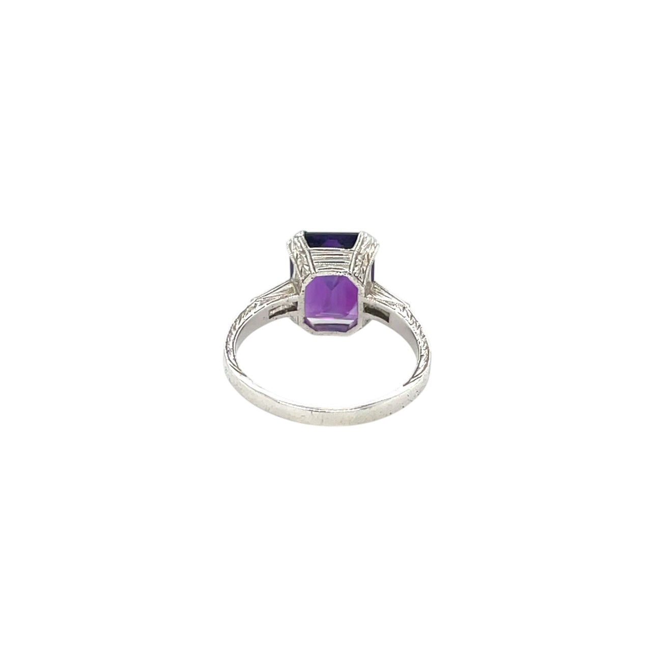 14ct White Gold Amethyst & Diamond Ring (P1/2)