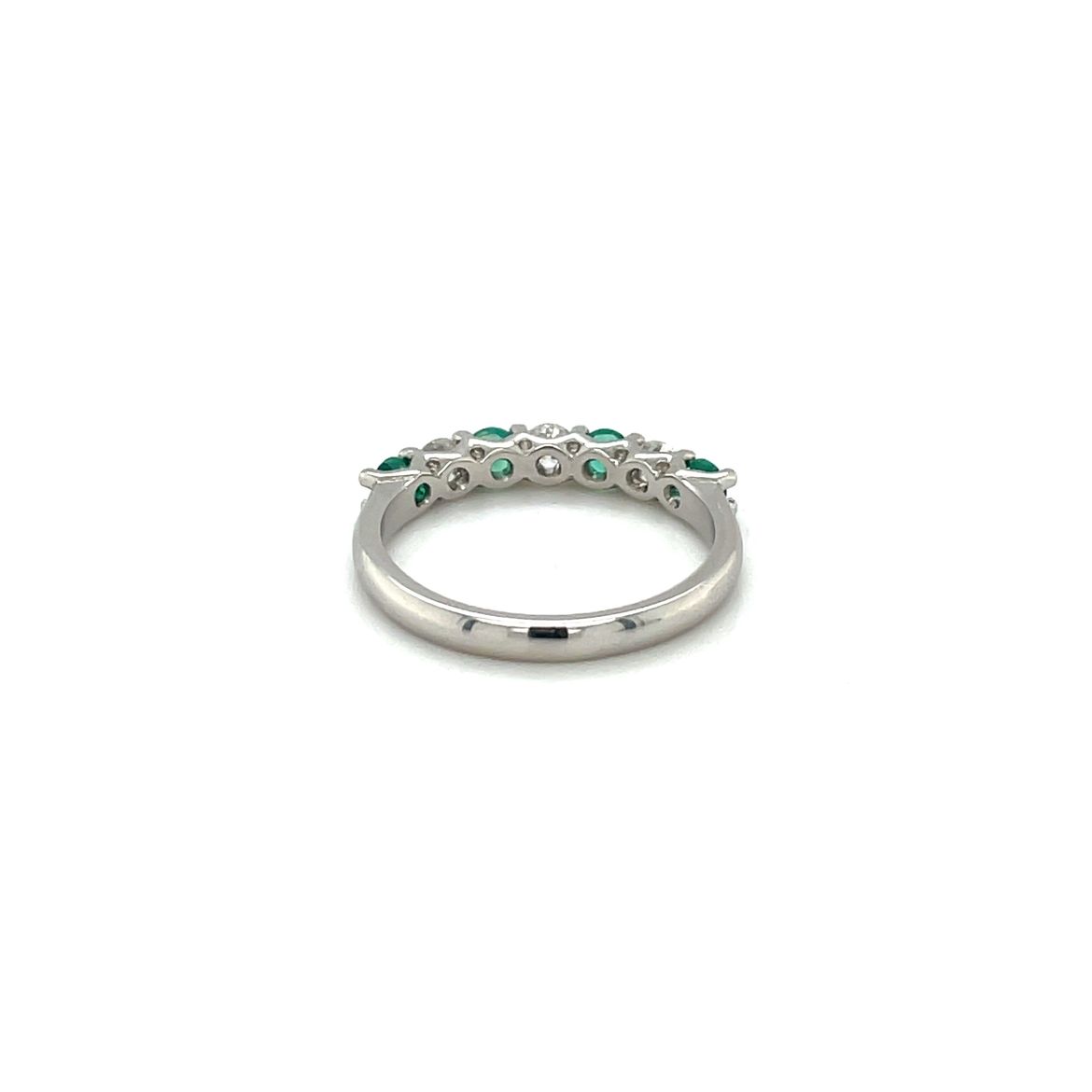 Platinum Emerald & Diamond Half-Set Eternity Ring
