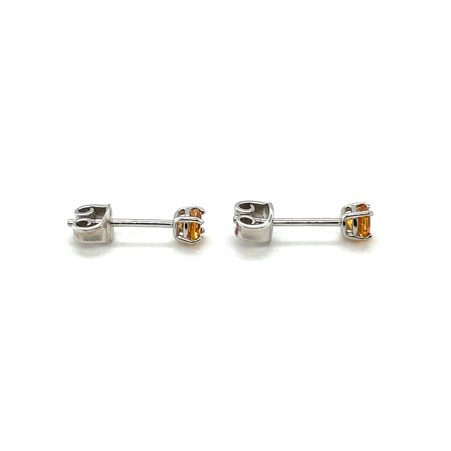 Silver Citrine Stud Earrings