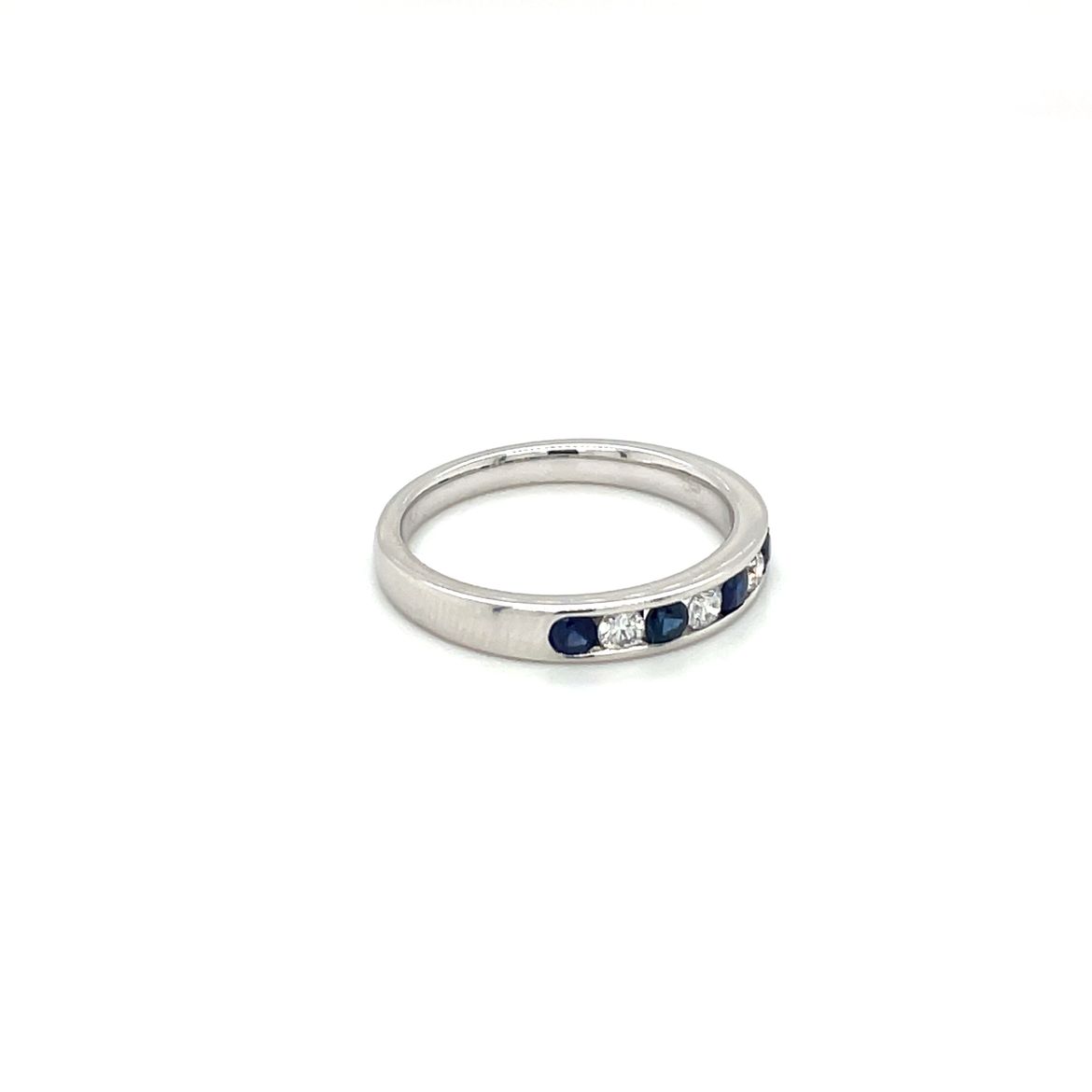 18ct White Gold Sapphire & Diamond Eternity Ring