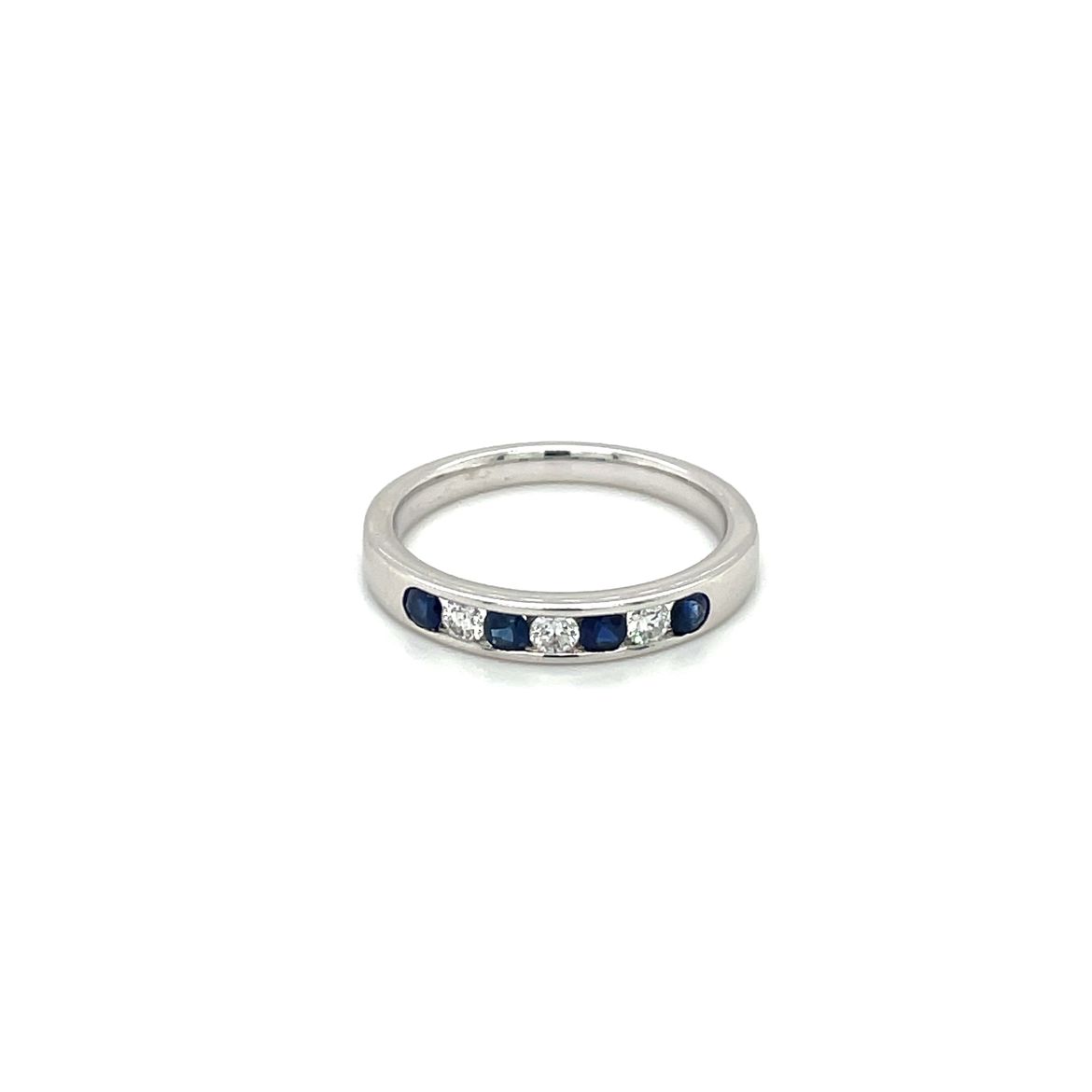 18ct White Gold Sapphire & Diamond Eternity Ring