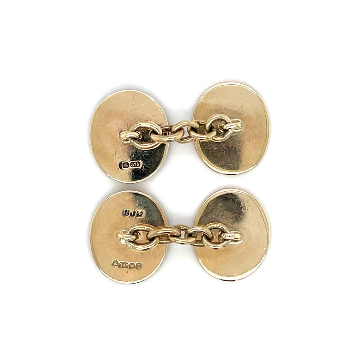 9ct Yellow Gold & Lapis Chain Cufflinks