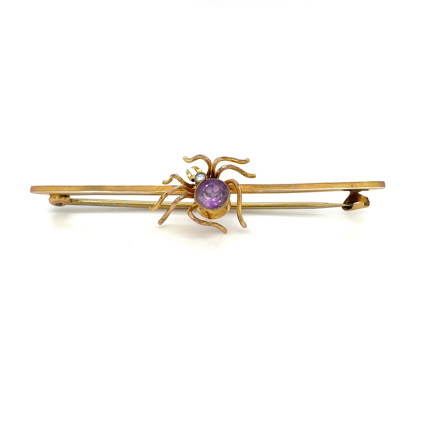 9ct Yellow Gold Spider Brooch