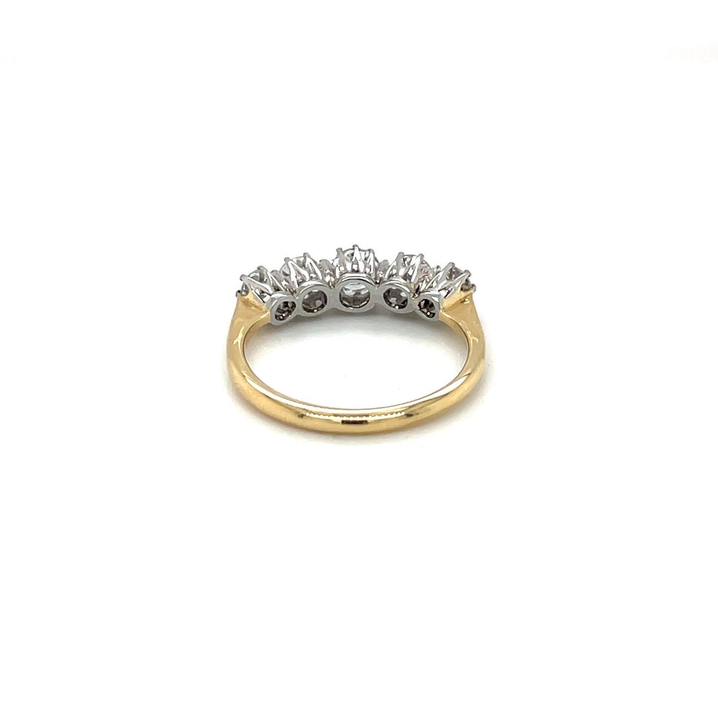 18ct Yellow Gold & Platinum Diamond Five Stone Ring