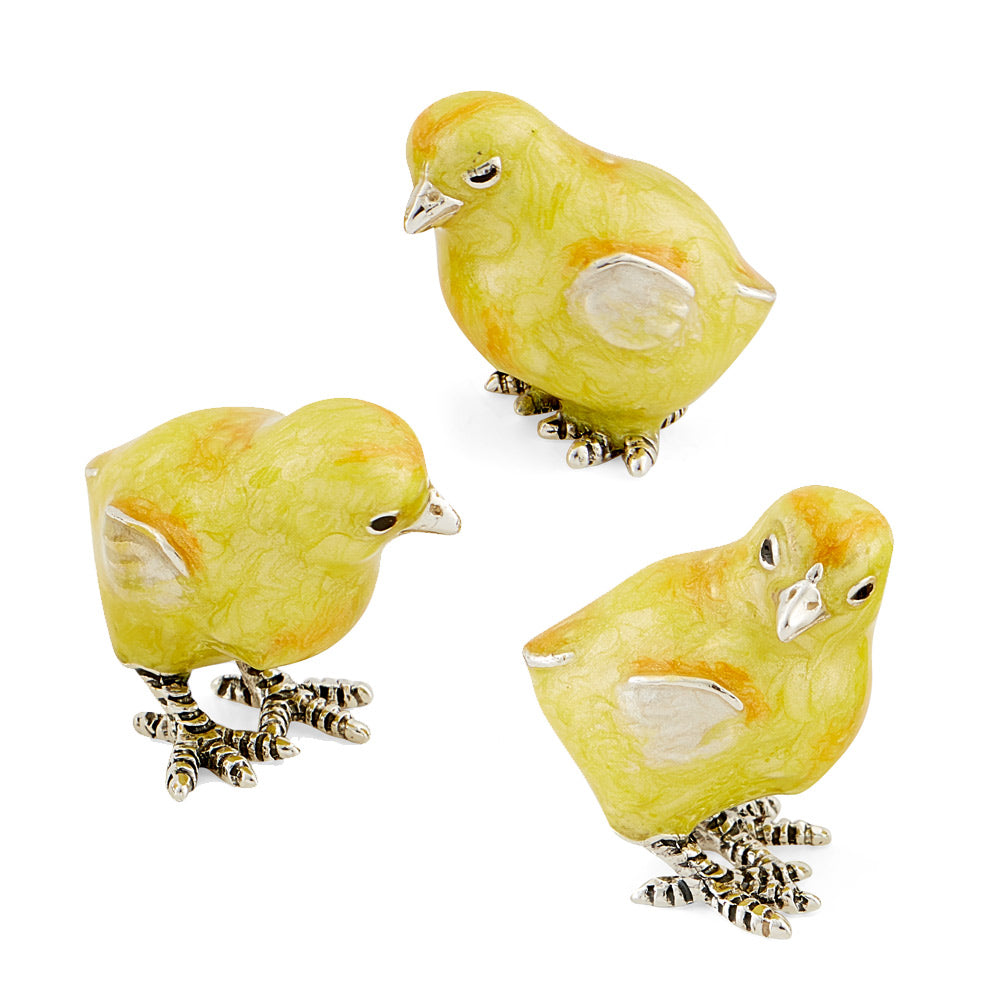 Saturno Silver & Enamel Chick