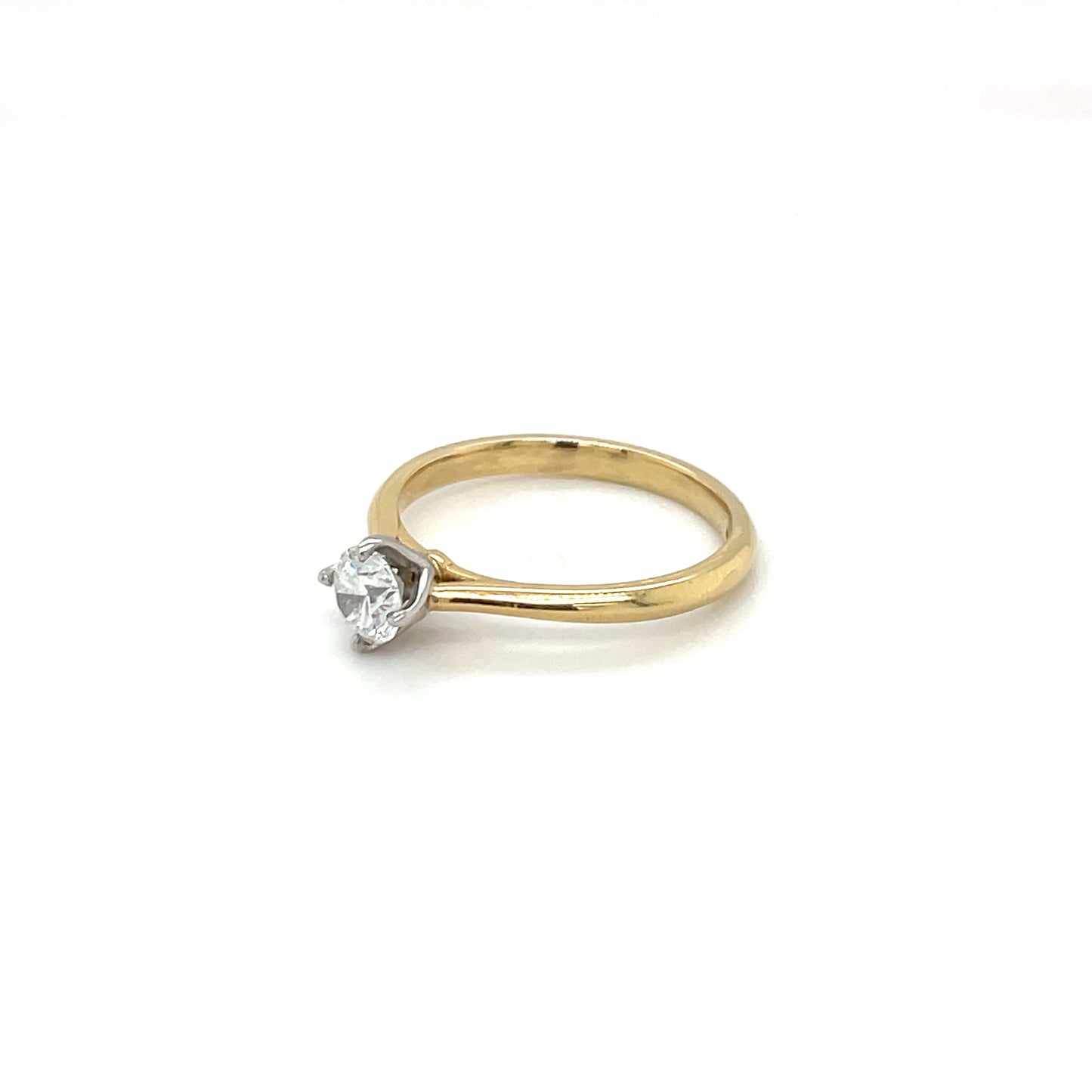 18ct Yellow Gold & Platinum Diamond Solitaire Ring