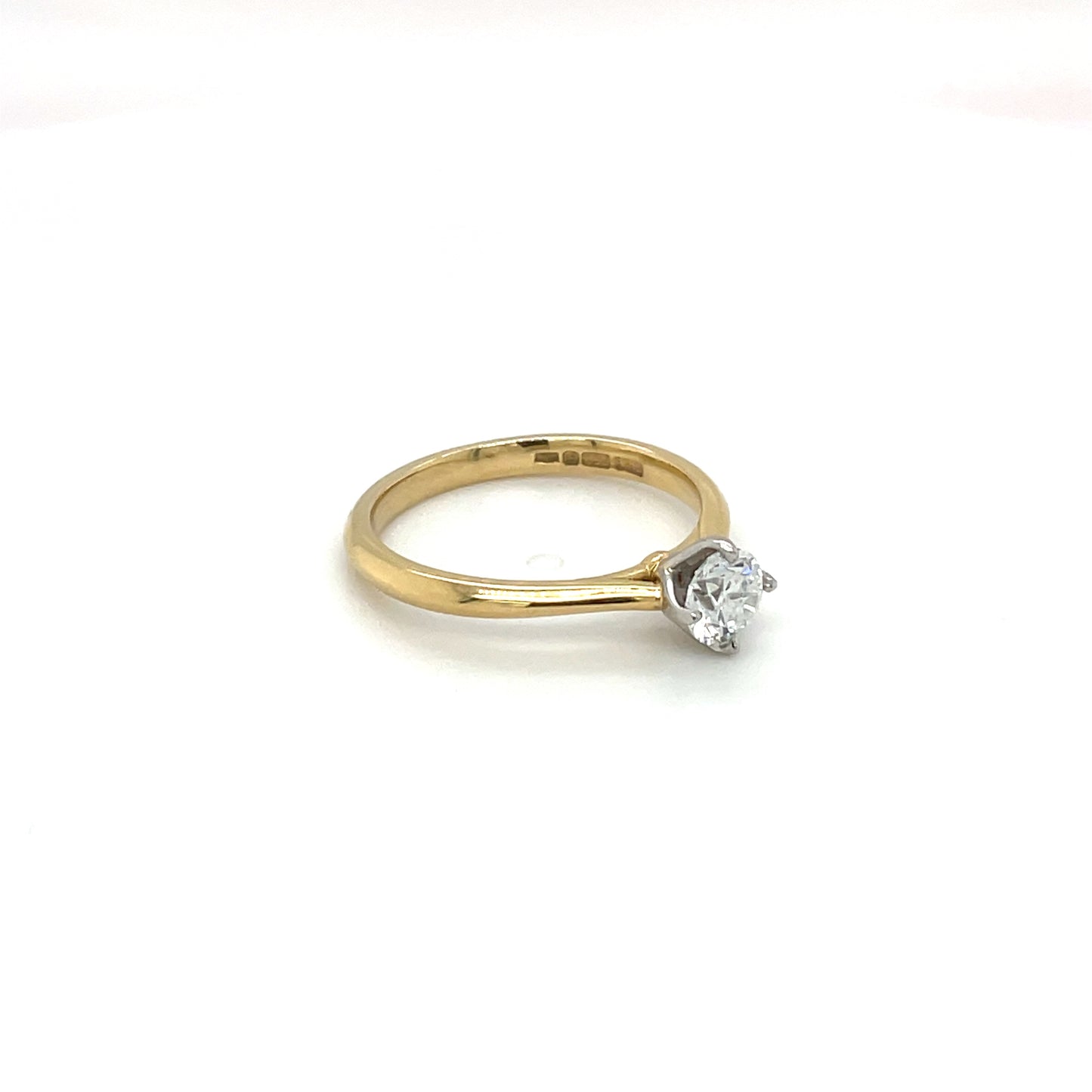 18ct Yellow Gold & Platinum Diamond Solitaire Ring