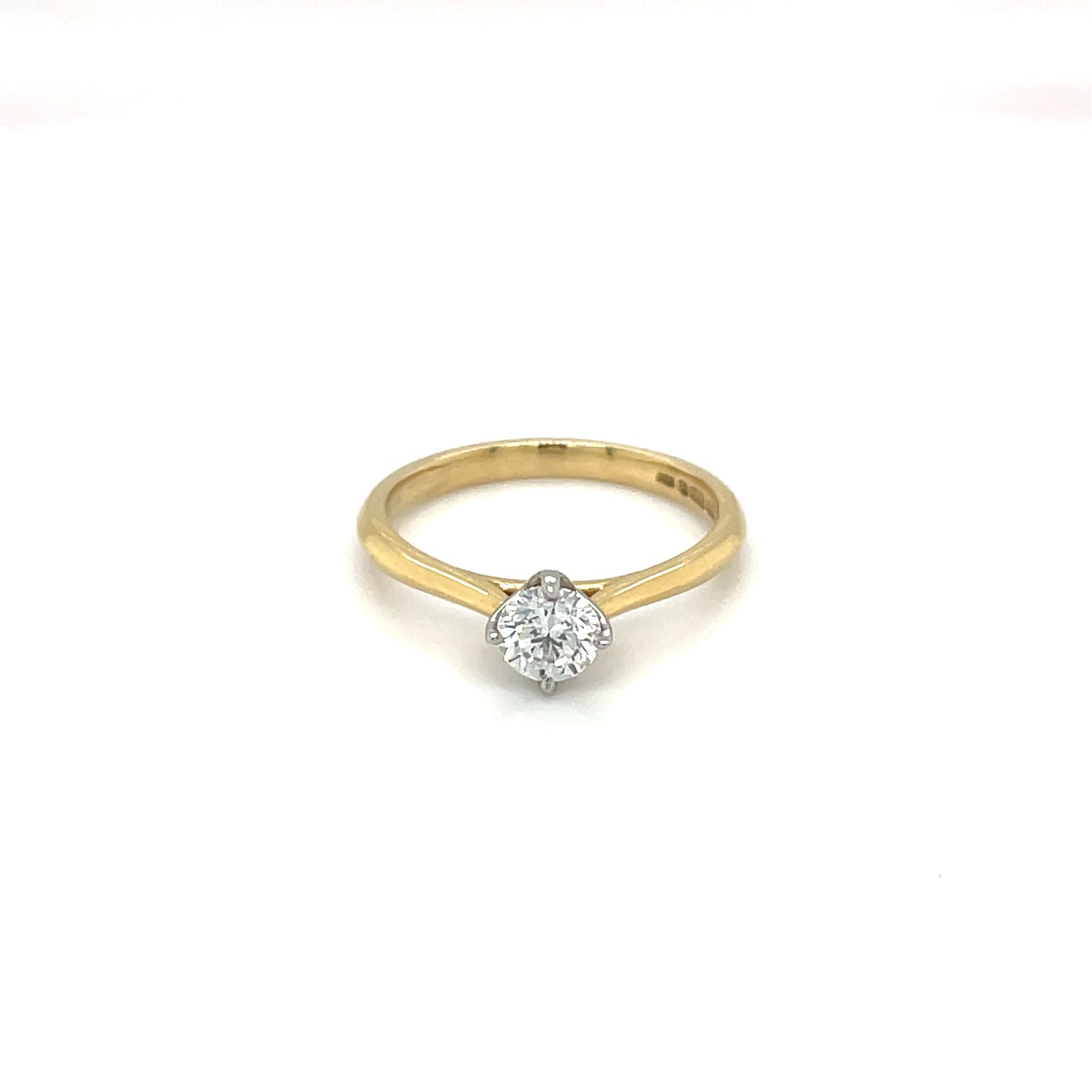 18ct Yellow Gold & Platinum Diamond Solitaire Ring