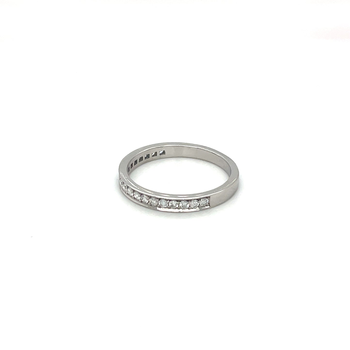 Platinum Half-Set Diamond Eternity Ring