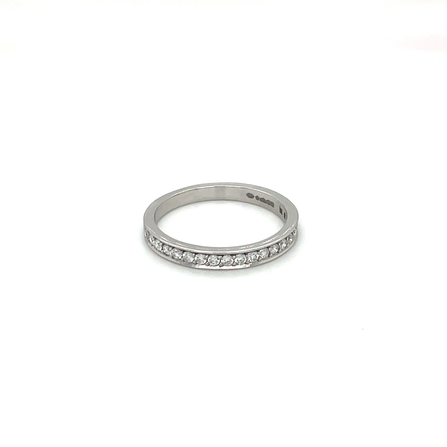 Platinum Half-Set Diamond Eternity Ring