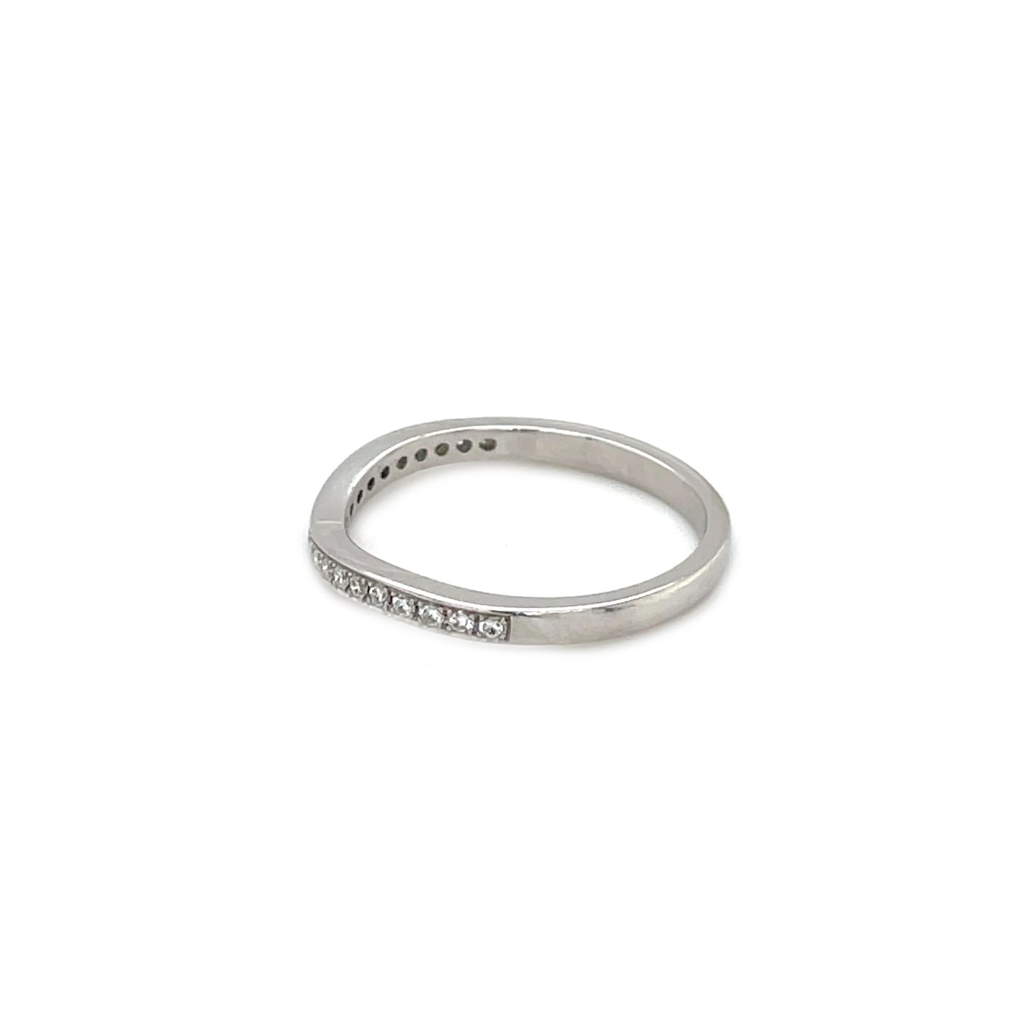 Platinum Wave Half Eternity Diamond Band
