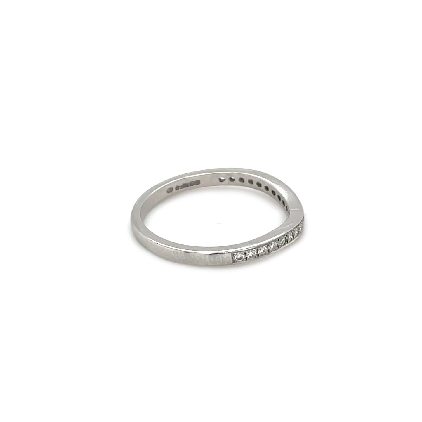 Platinum Wave Half Eternity Diamond Band
