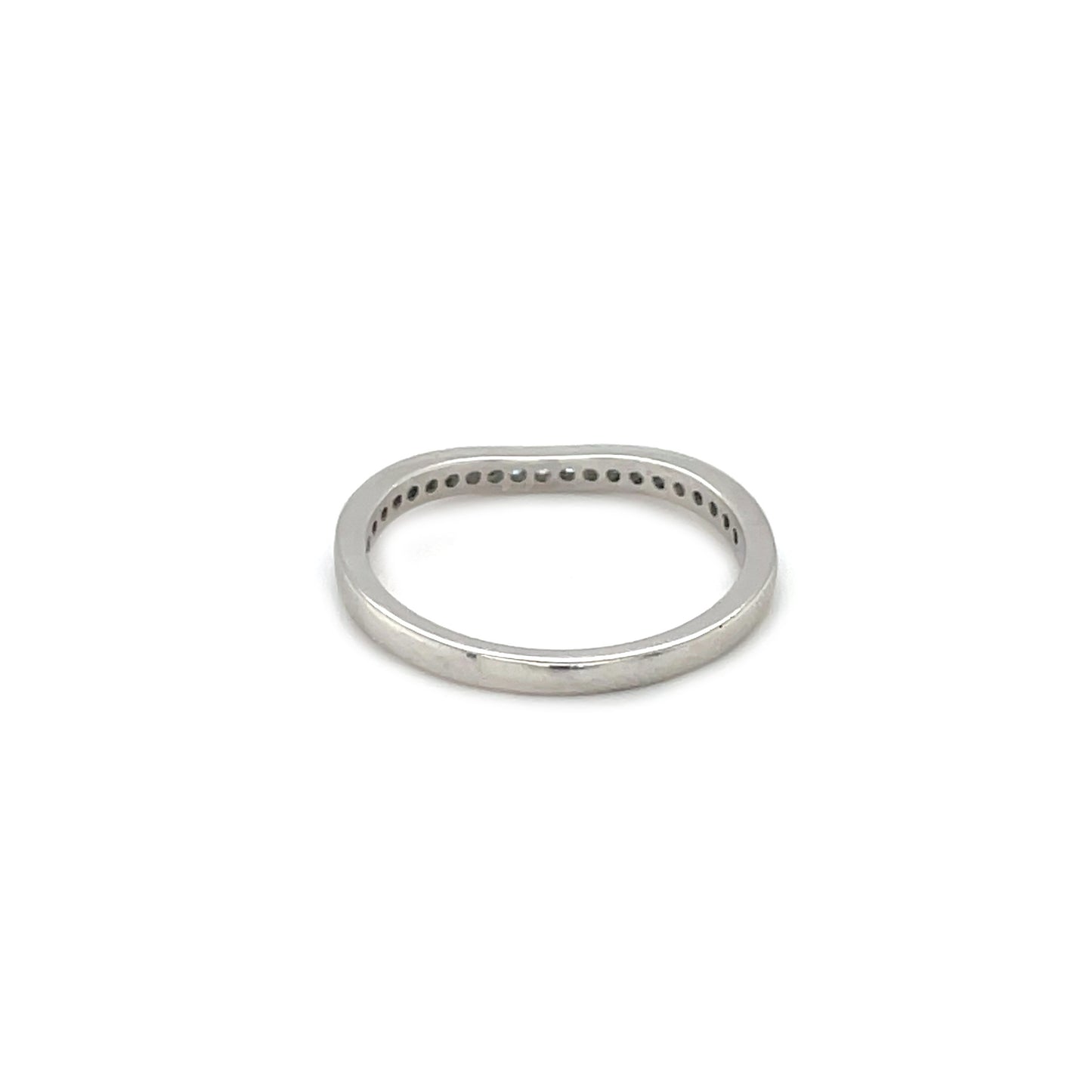 Platinum Wave Half Eternity Diamond Band