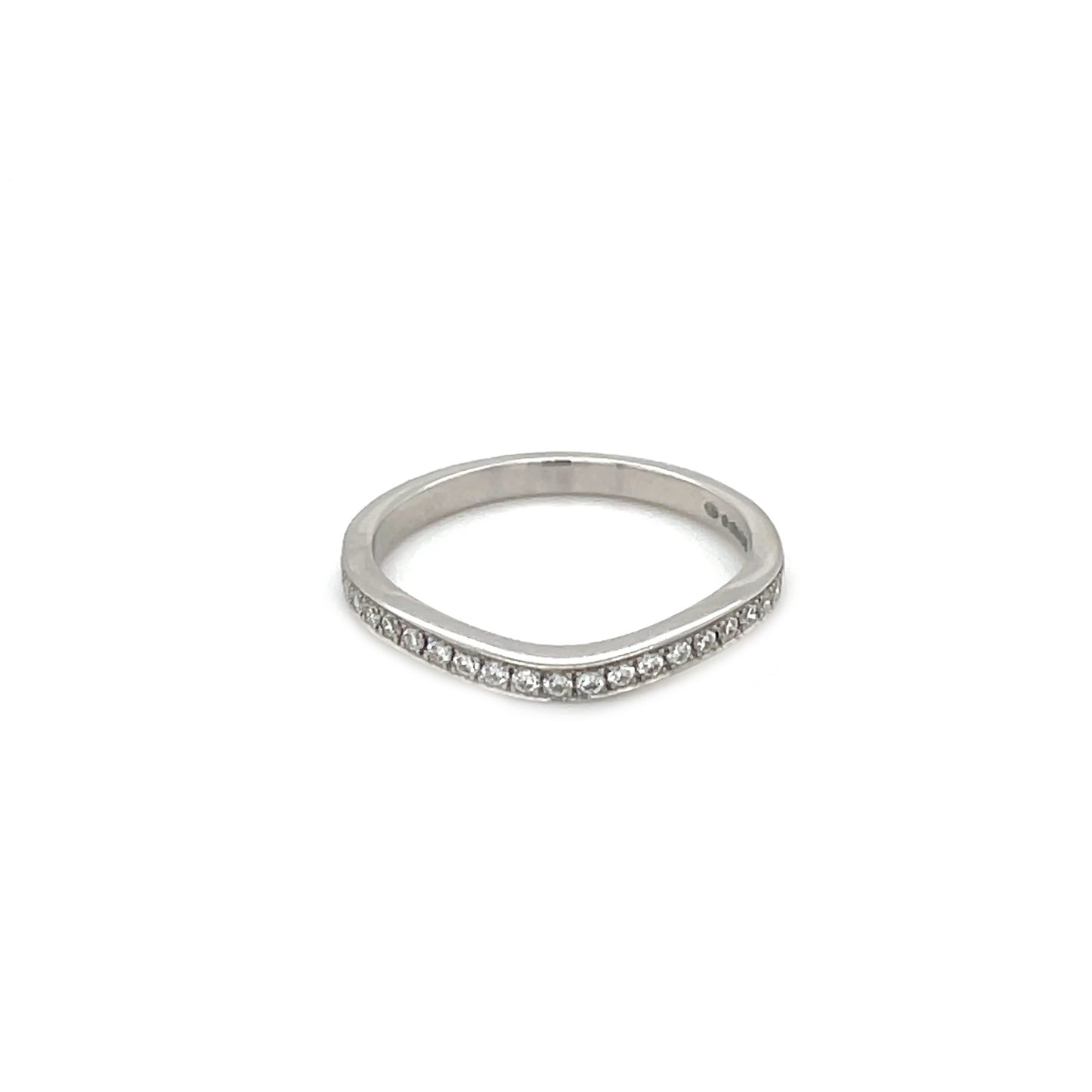 Platinum Wave Half Eternity Diamond Band