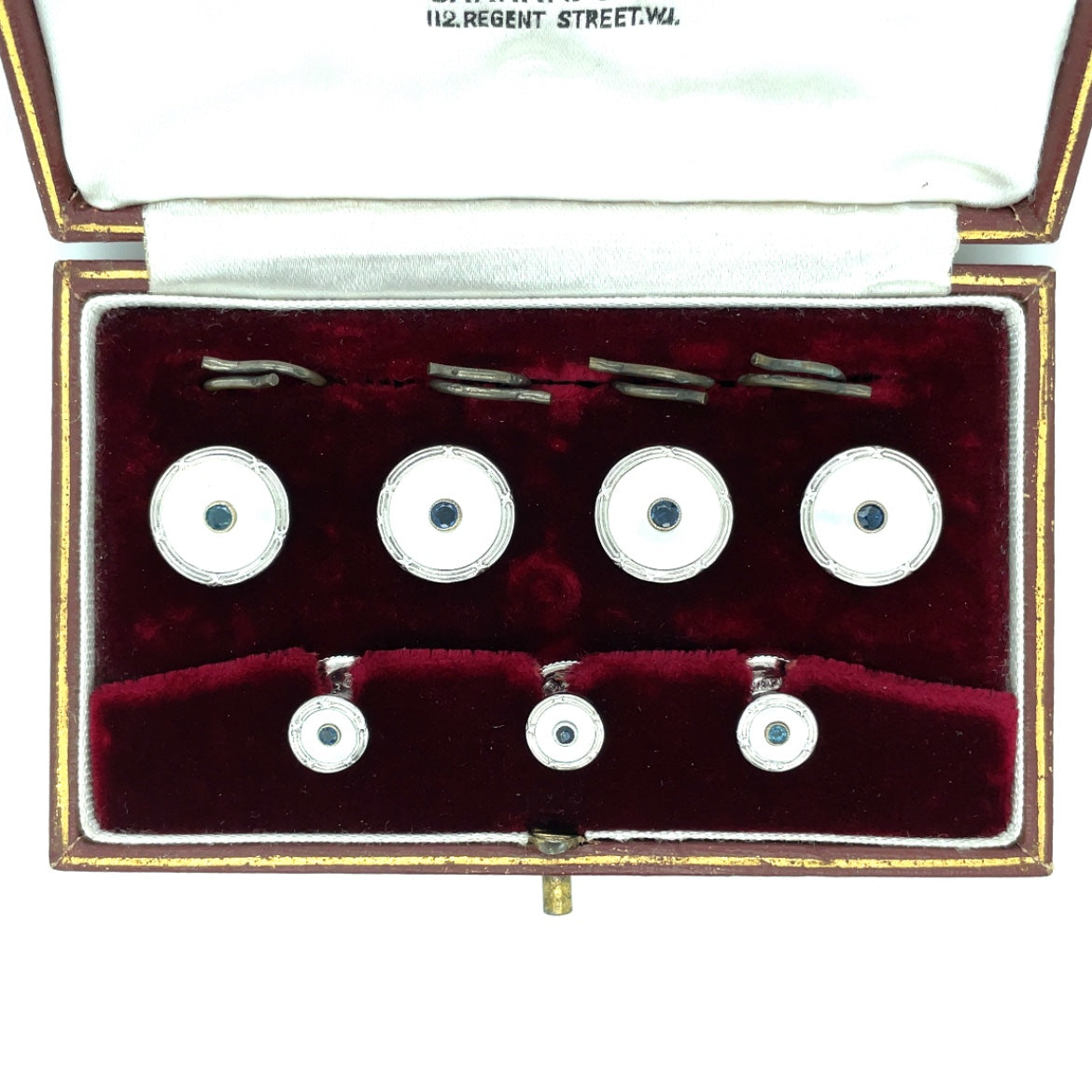 9ct White Gold & Mother of Pearl Cufflink Set