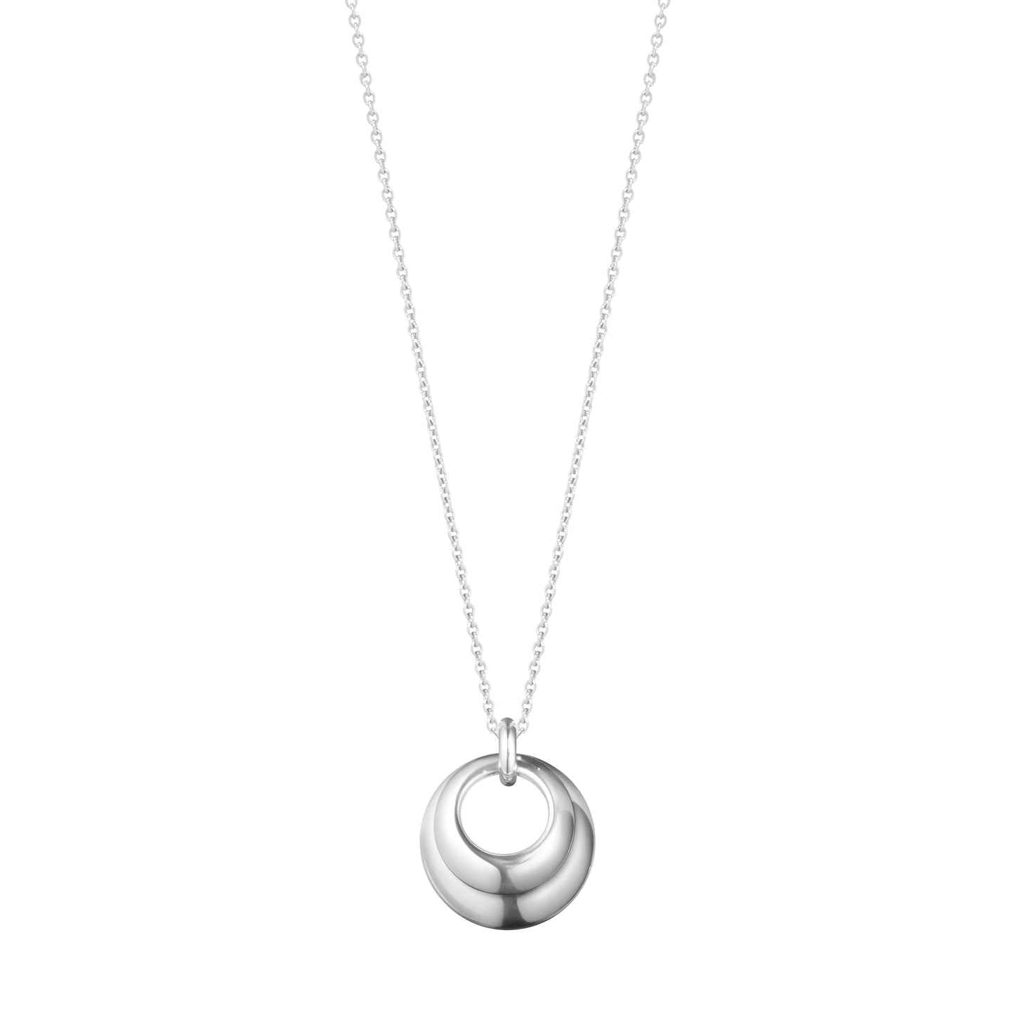 Silver Curve Necklace With Pendant