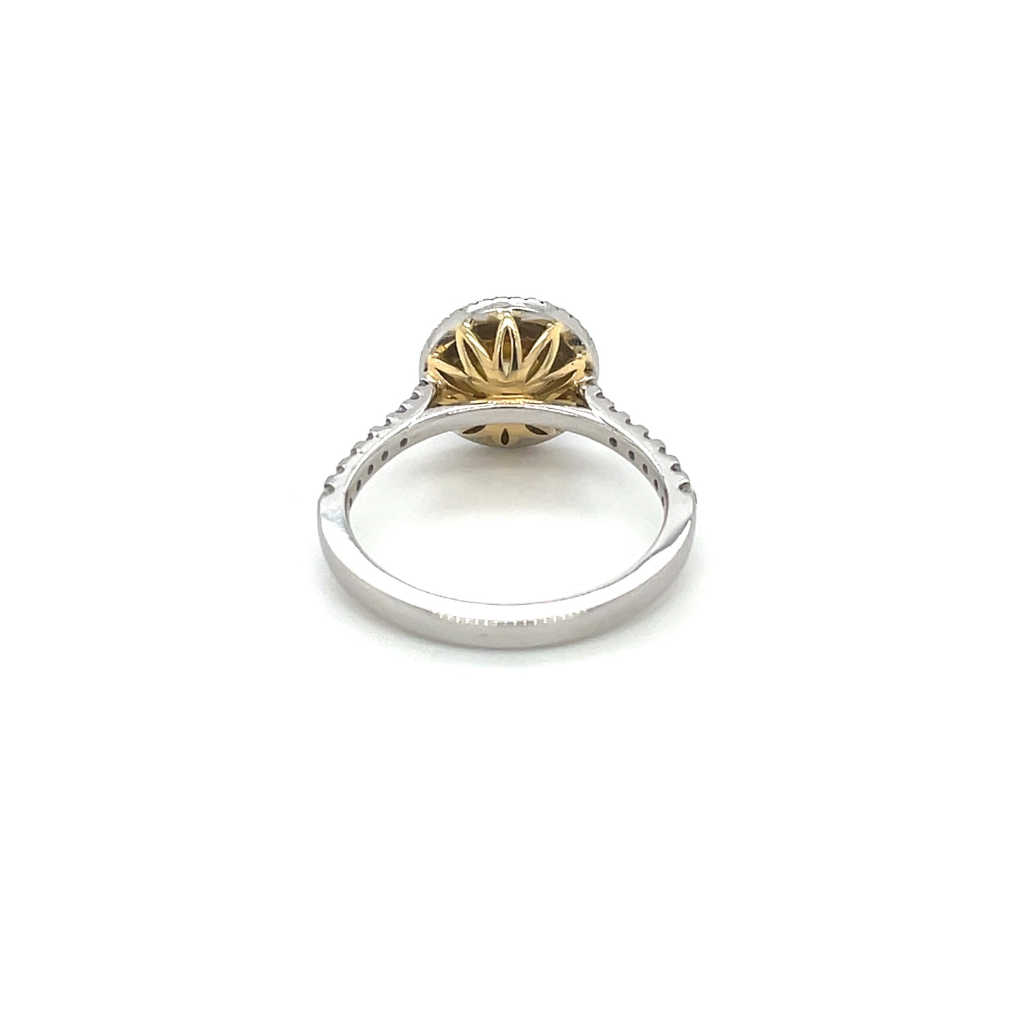 Platinum & 18ct Yellow Gold Yellow & Colourless Diamond Cluster Ring