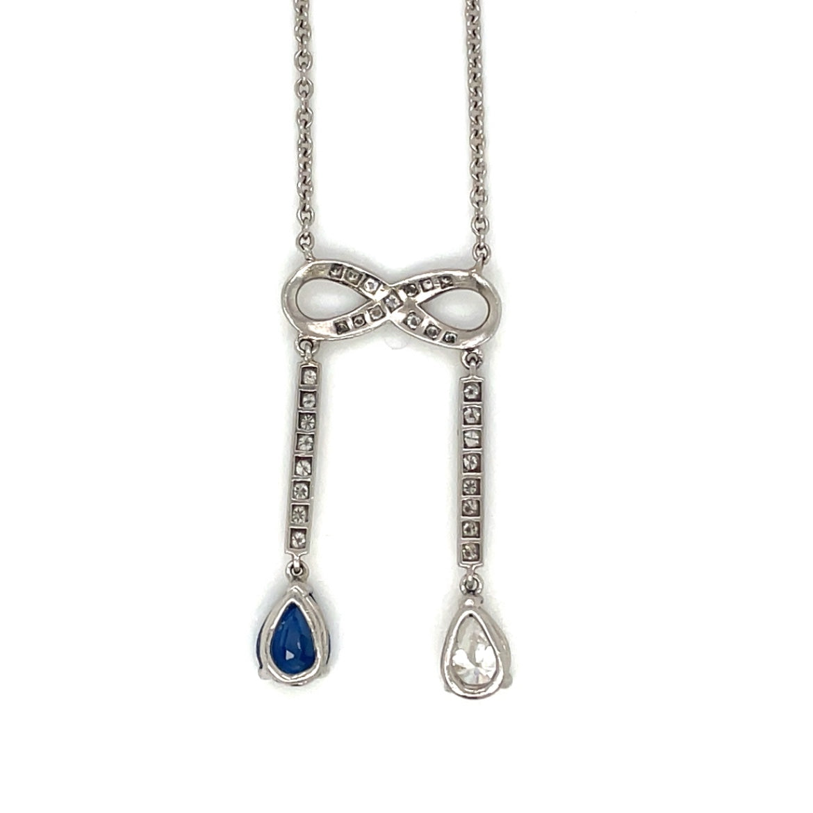 Platinum Diamond & Sapphire Negligee Necklace (16")