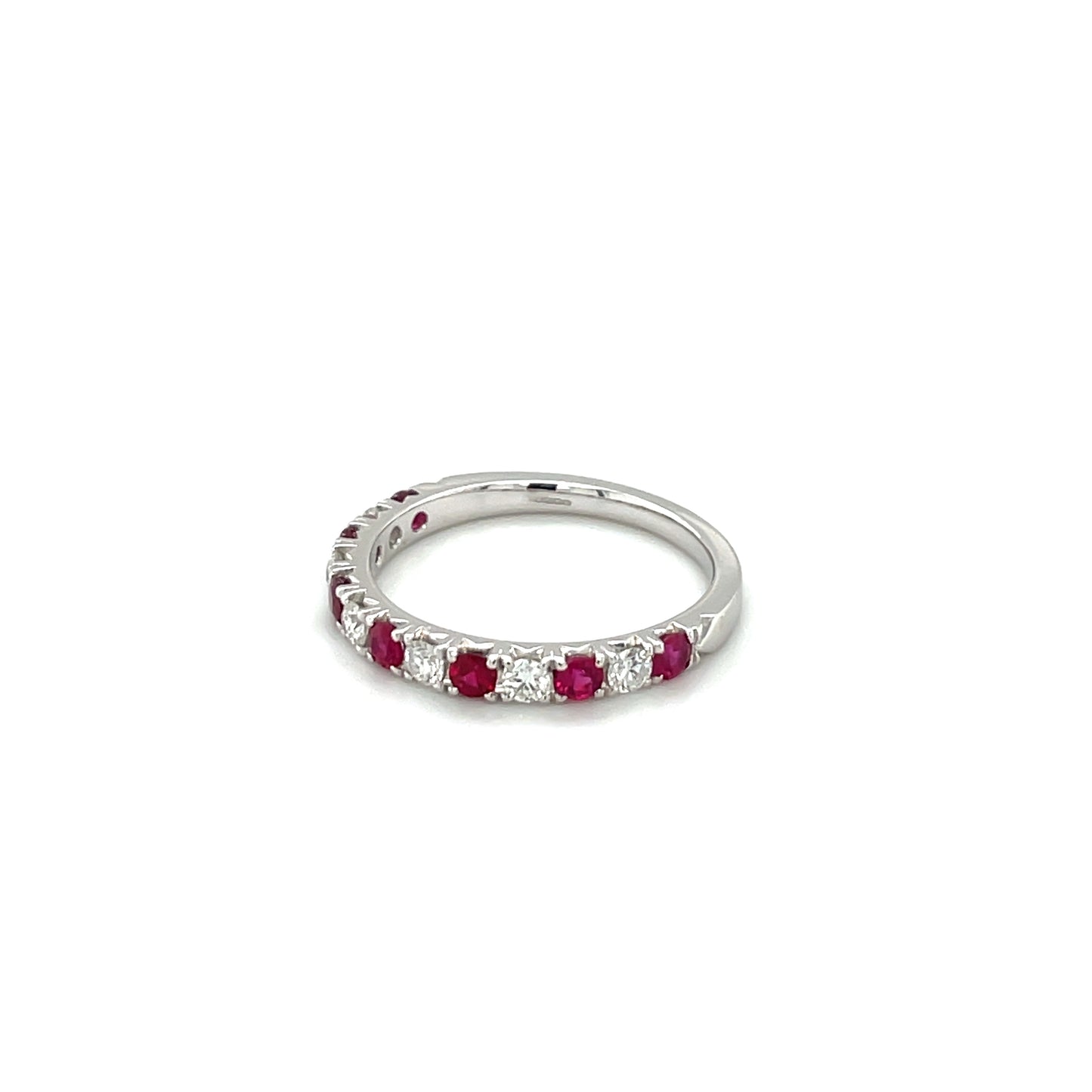 18ct White Gold Ruby & Diamond Eternity Ring