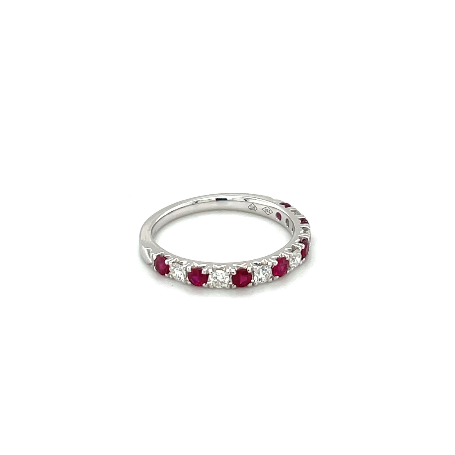 18ct White Gold Ruby & Diamond Eternity Ring