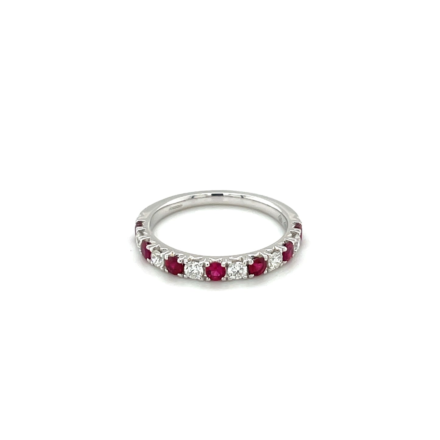 18ct White Gold Ruby & Diamond Eternity Ring