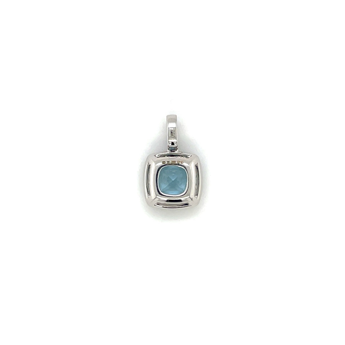 18ct White Gold Aquamarine & Diamond Cluster Pendant