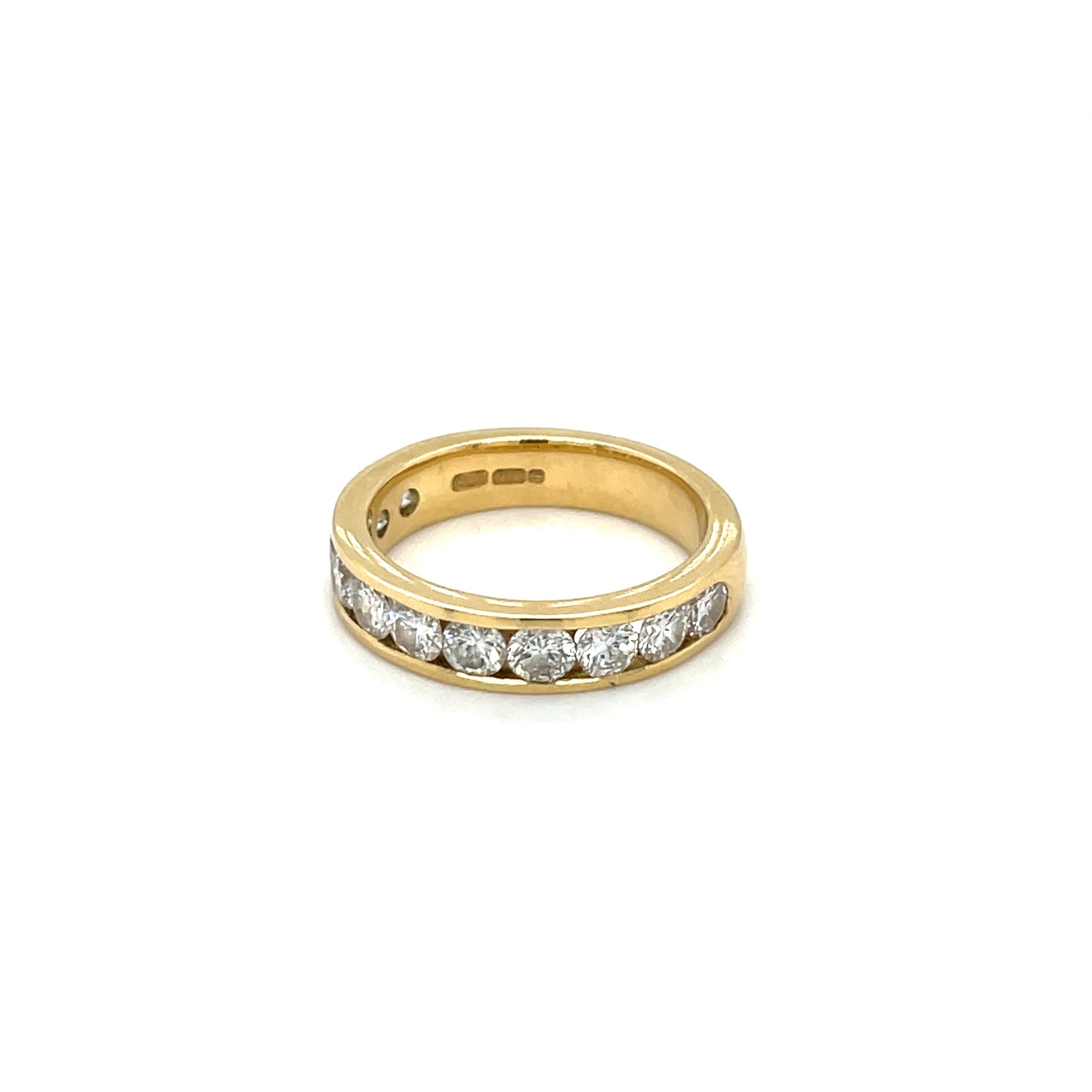 18ct Yellow Gold Half-Set Diamond Eternity Ring