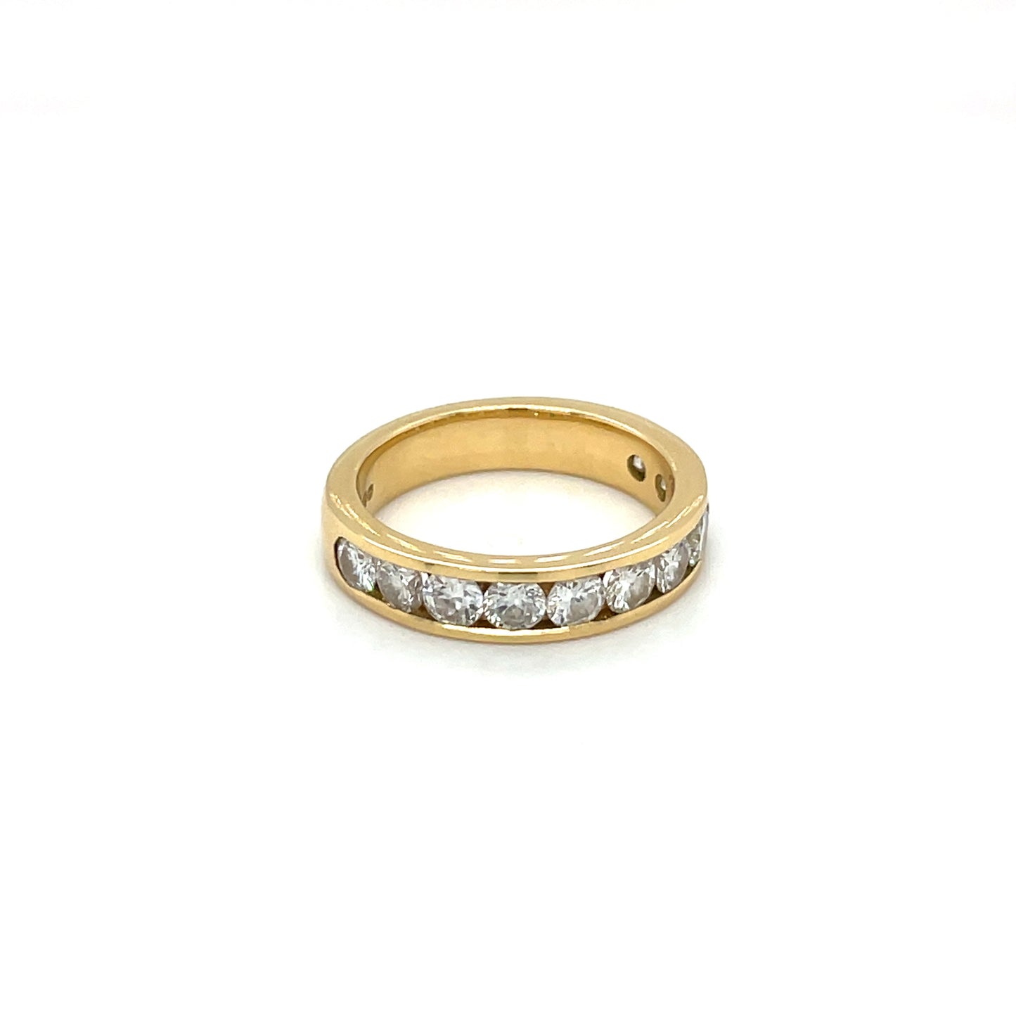 18ct Yellow Gold Half-Set Diamond Eternity Ring