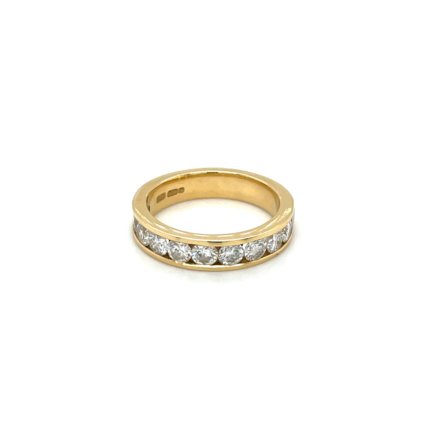 18ct Yellow Gold Half-Set Diamond Eternity Ring