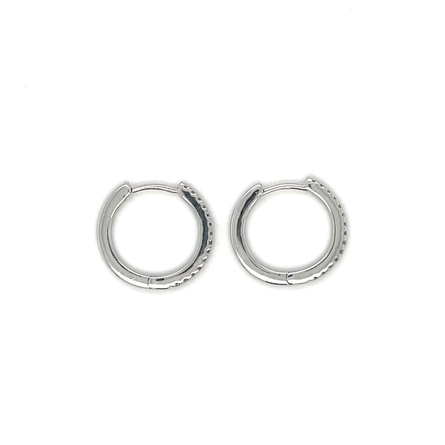 9ct White Gold Diamond Huggies