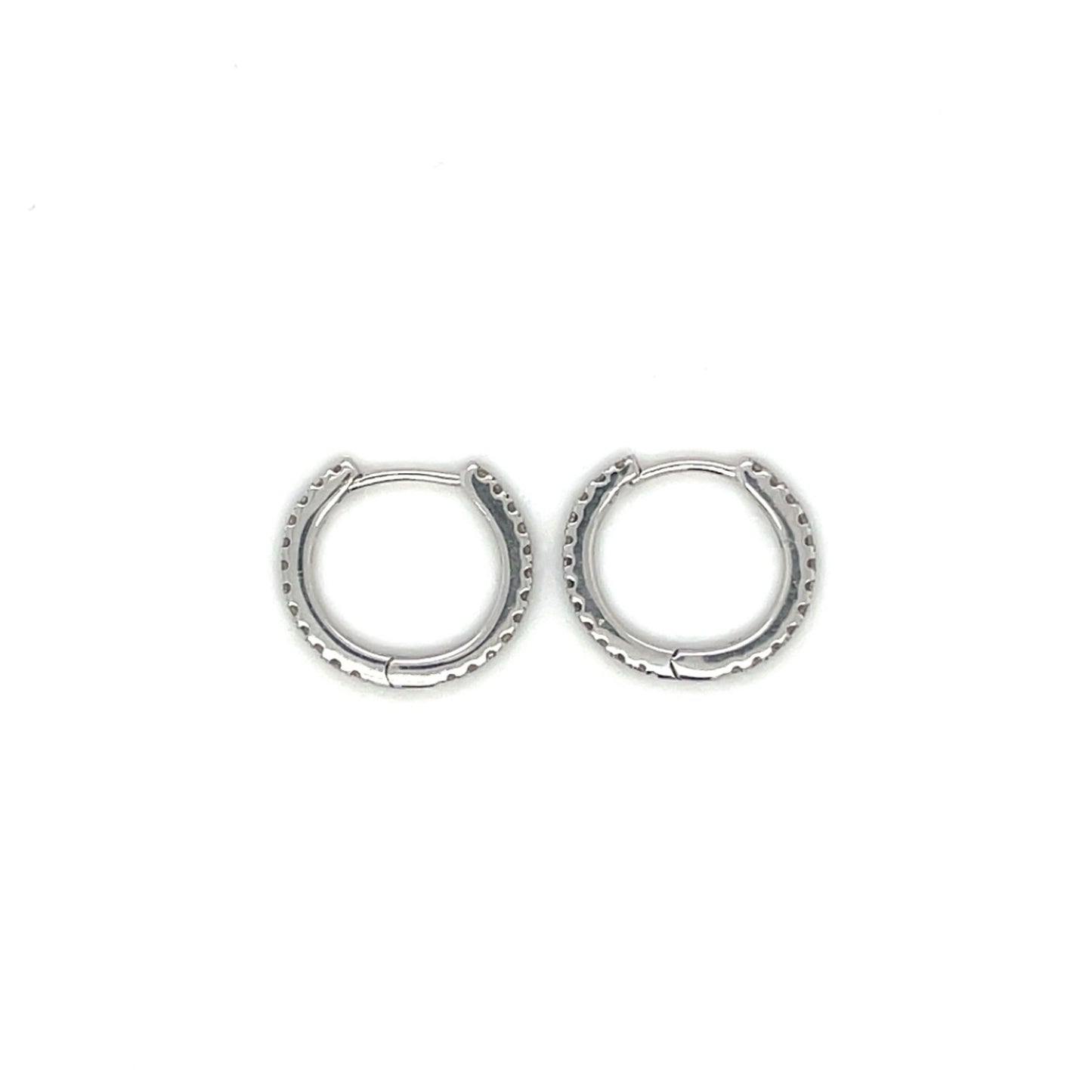 9ct White Gold Diamond Huggies