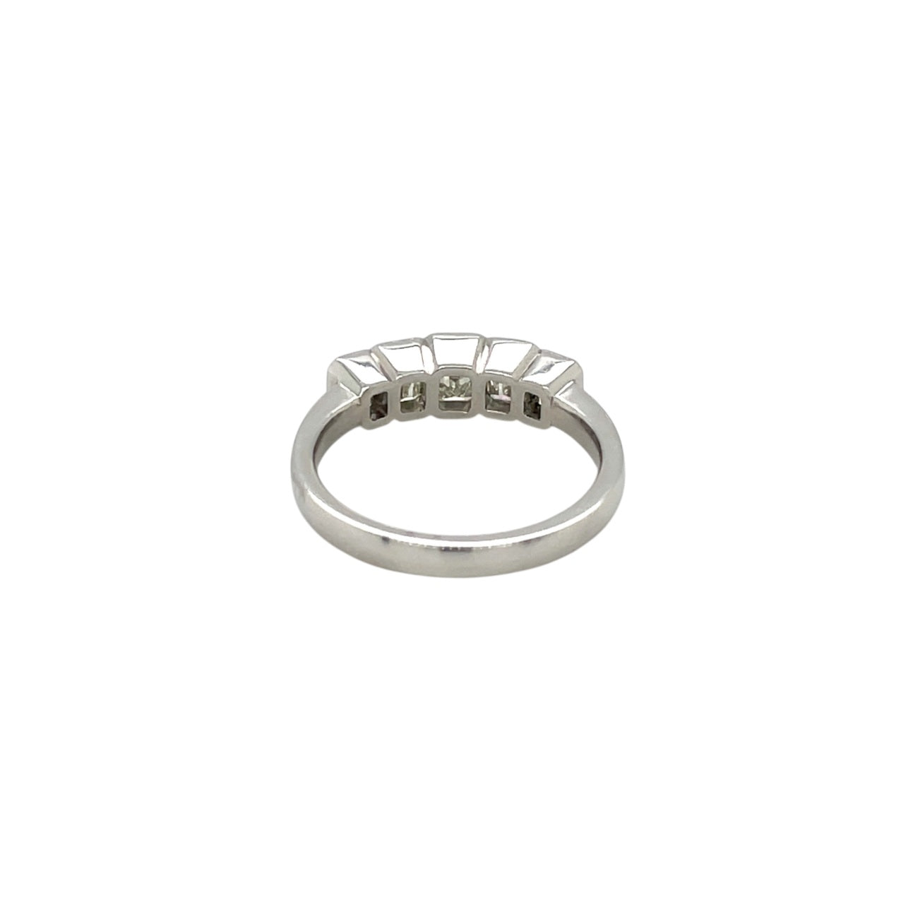 Platinum Five Stone Emerald-Cut Diamond Ring (M)
