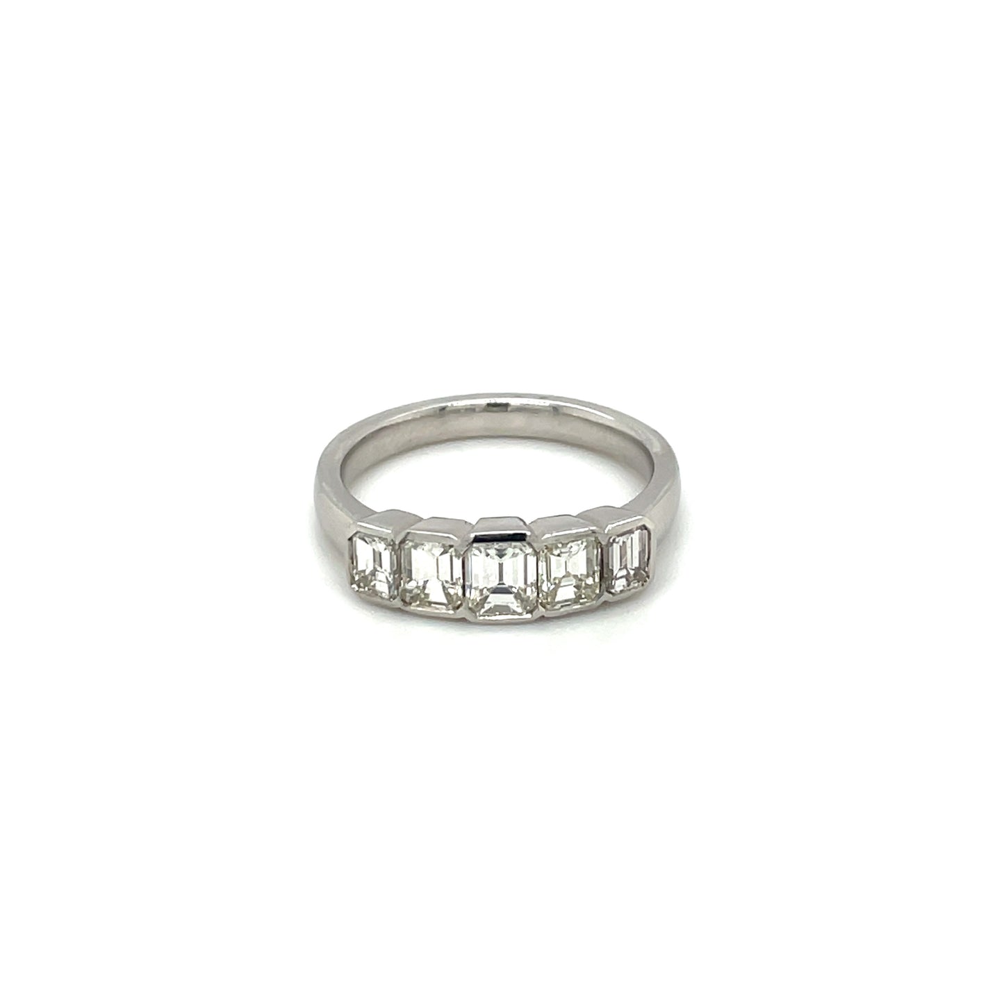 Platinum Five Stone Emerald-Cut Diamond Ring
