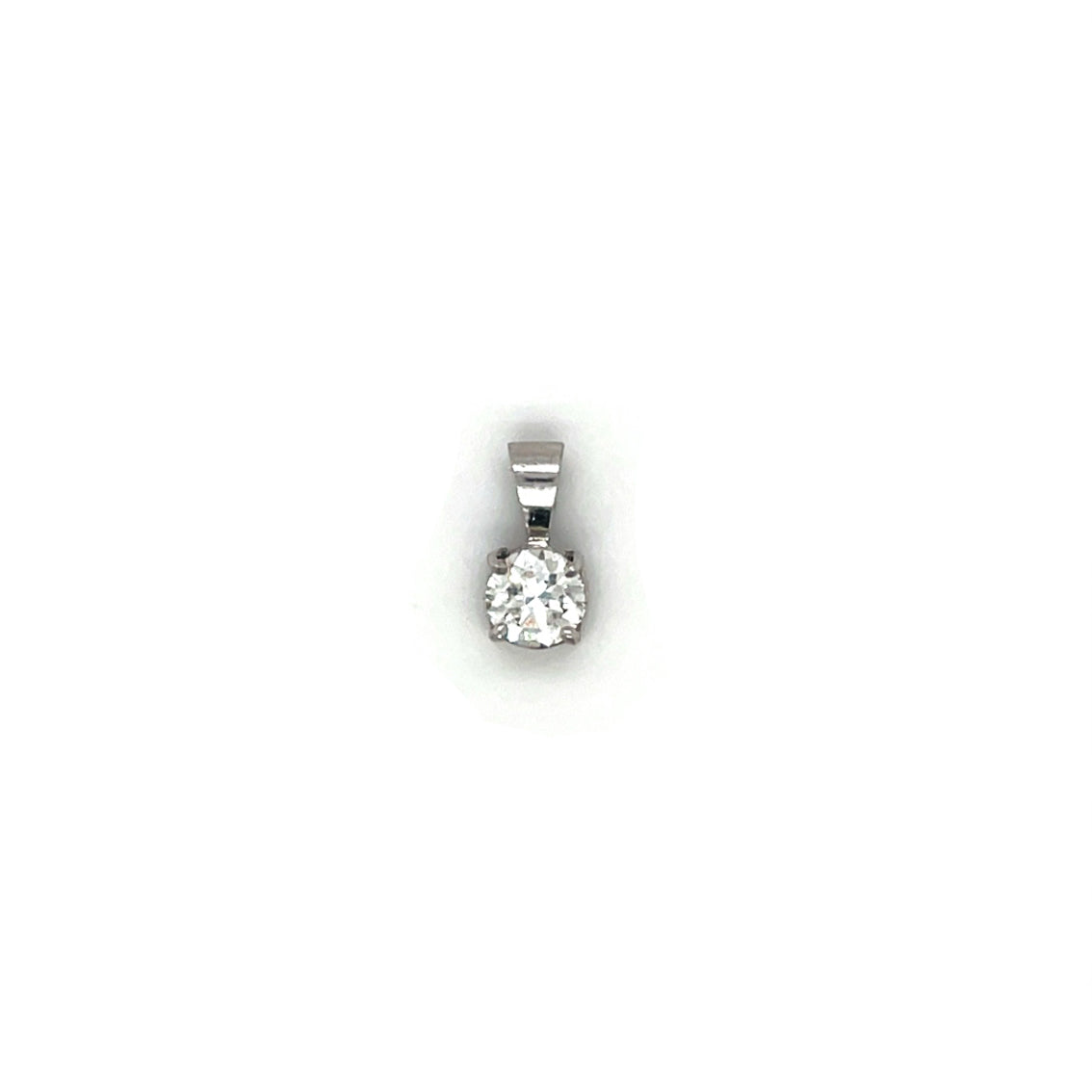 18ct White Gold Diamond Solitaire Pendant