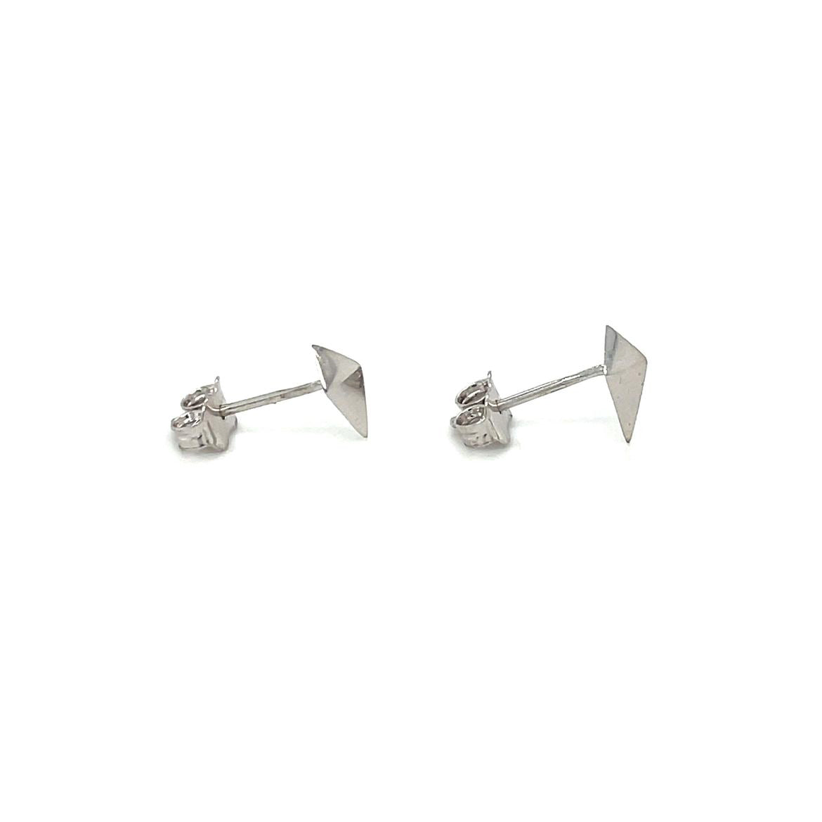 9ct White Gold Kite Stud Earrings
