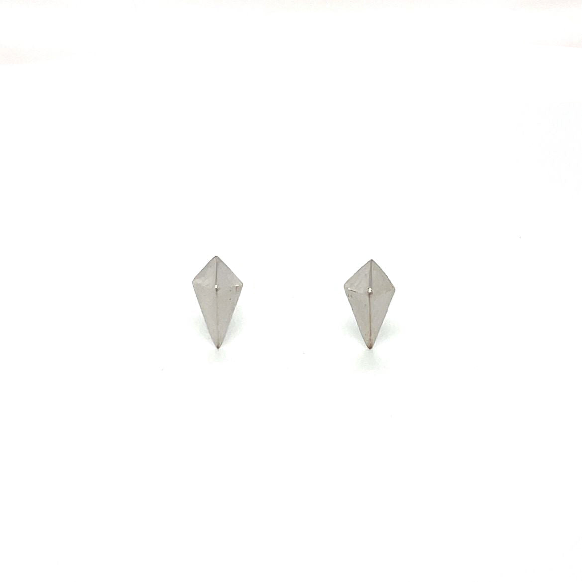 9ct White Gold Kite Stud Earrings