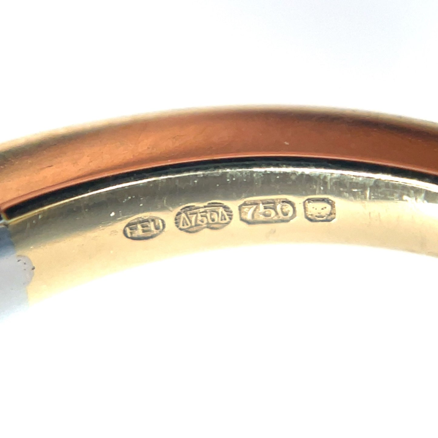 18ct Yellow & White Gold Half-Set Sapphire & Diamond Eternity Ring (L)