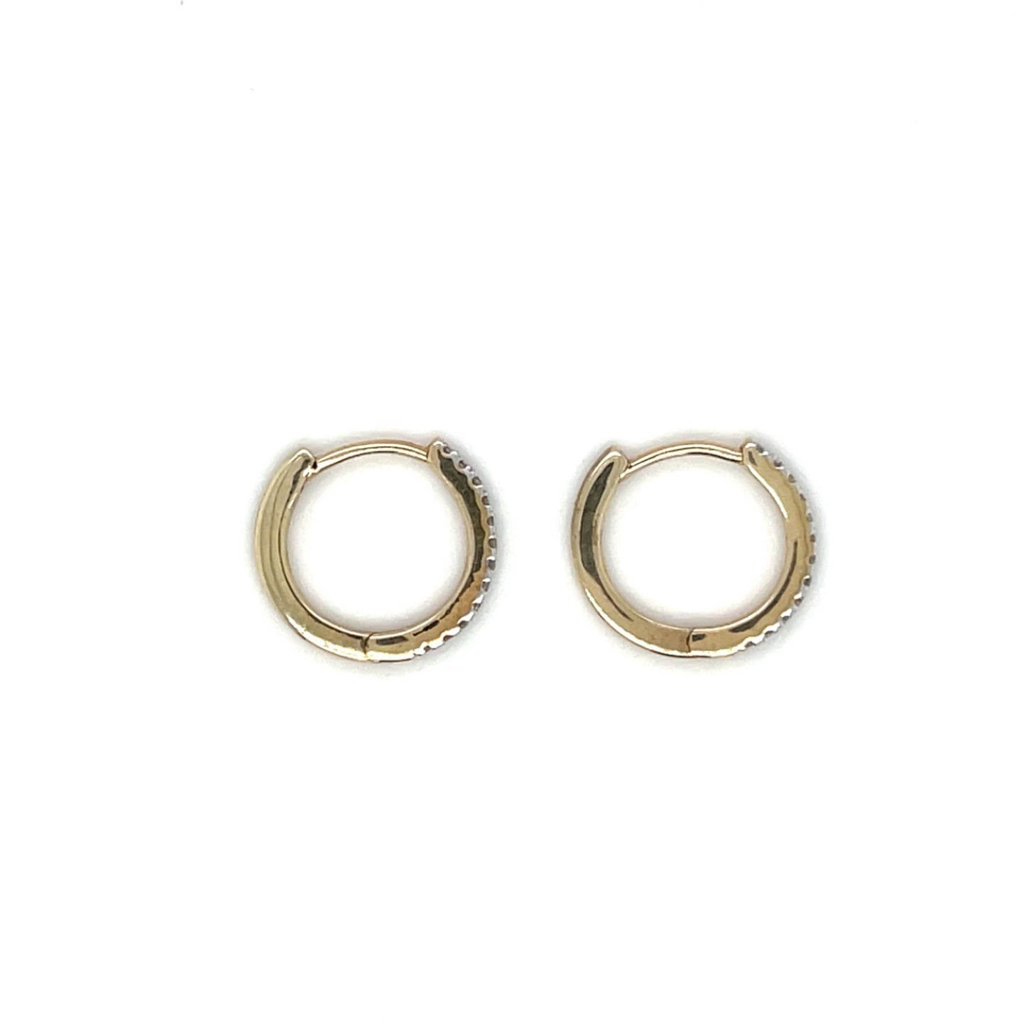 9ct Yellow Gold Half-set Diamond Huggies