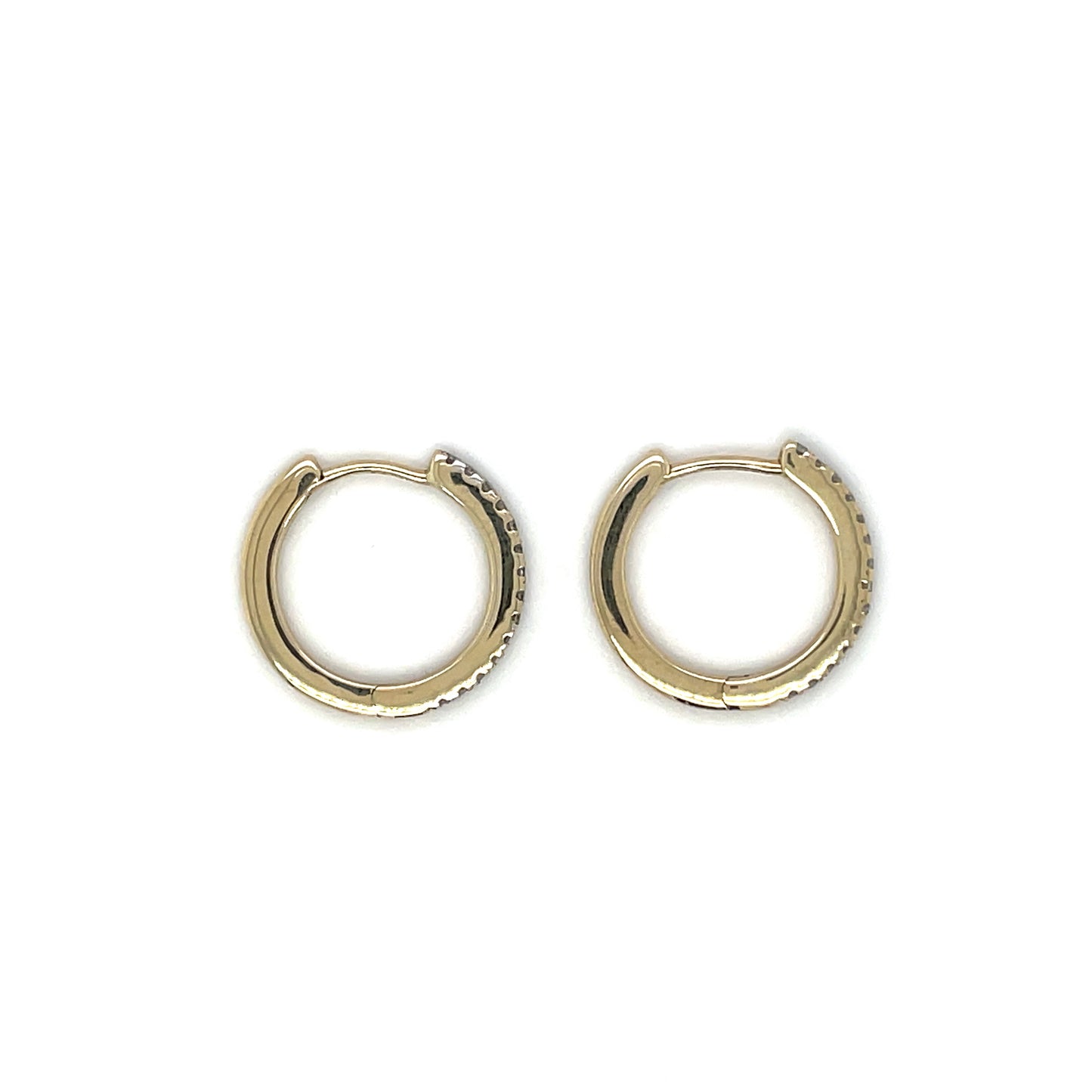 9ct Yellow Gold Half-set Diamond Huggies