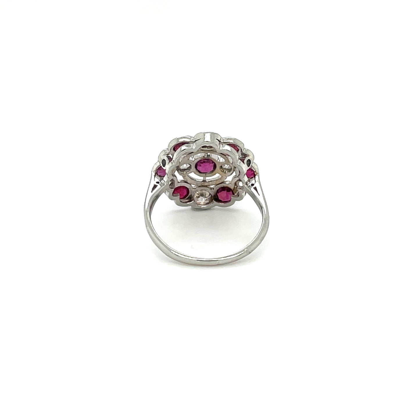 Ruby & Diamond Flower Cluster Ring