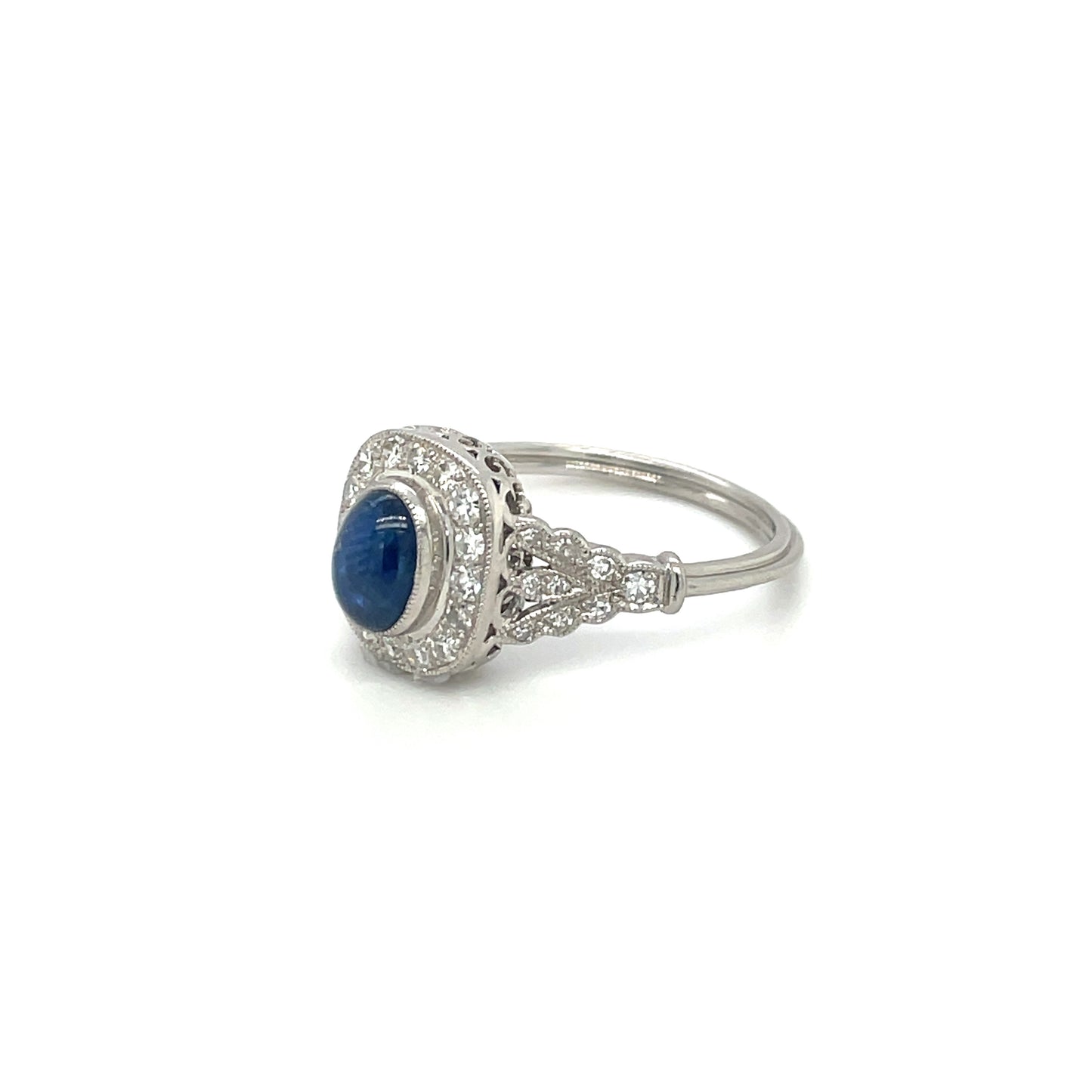 Sapphire & Diamond Unique Cluster Ring